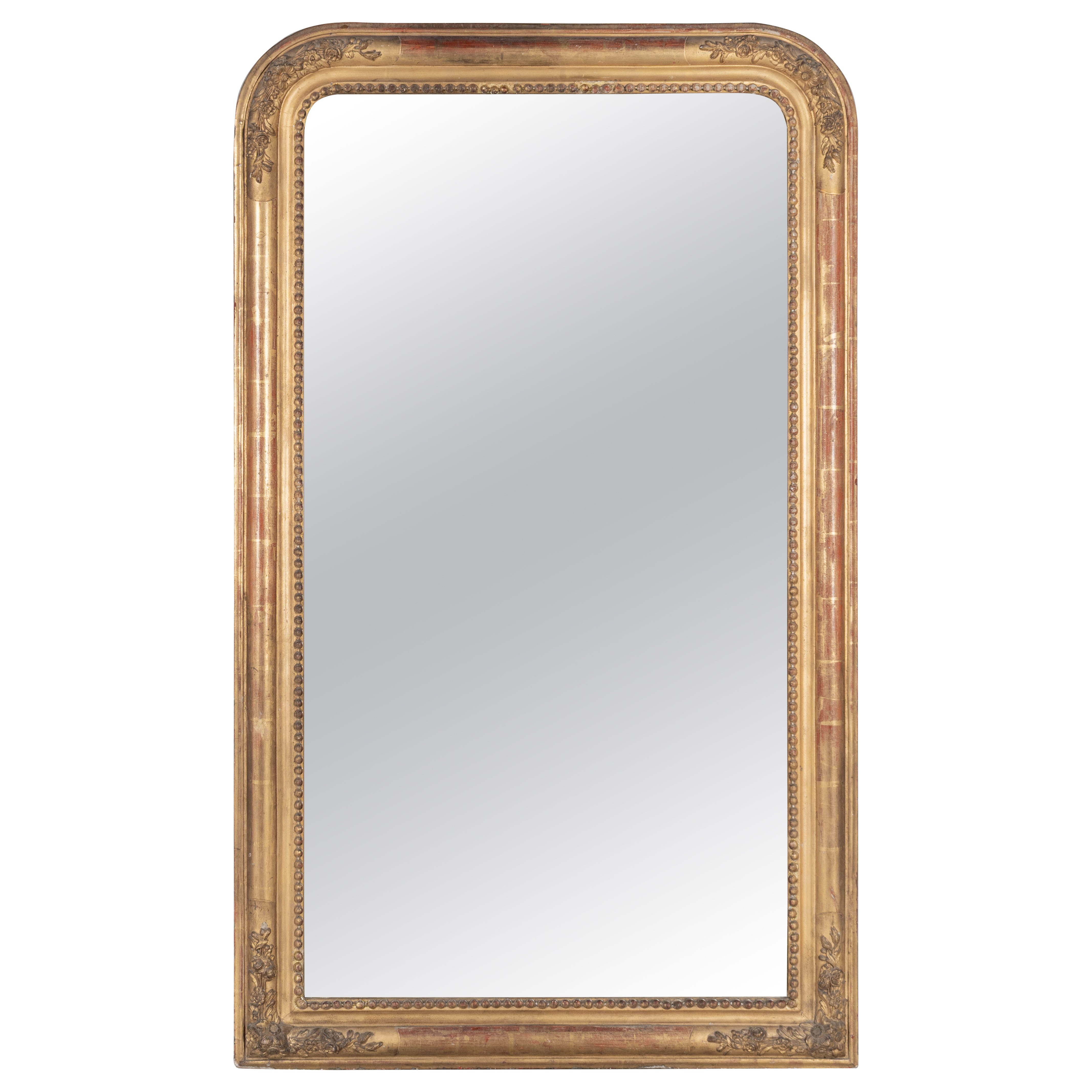 19th Century Louis Philippe French Gilded Mirror  53.5"H x 32.25"W