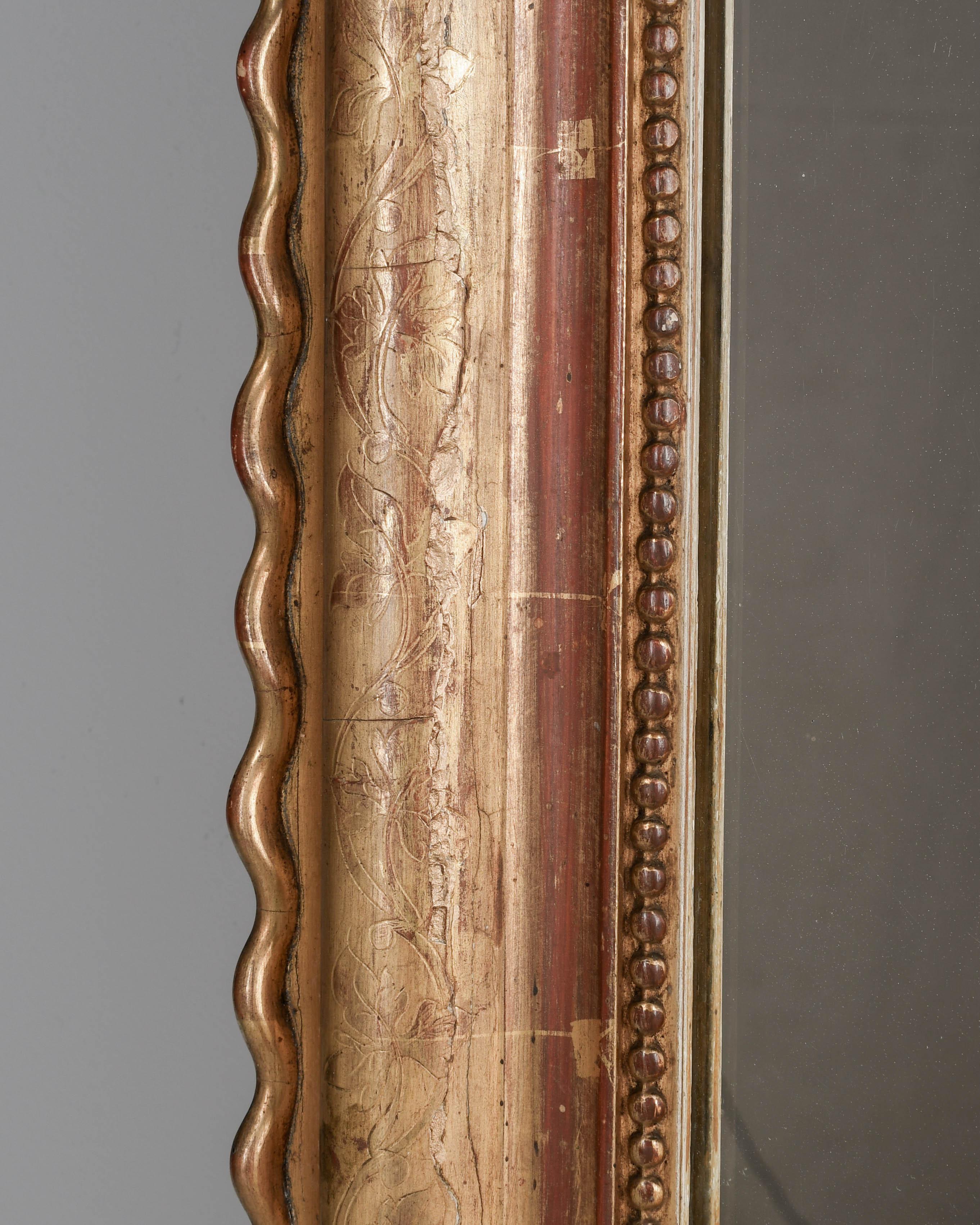 Specchio dorato francese Louis Philippe del XIX secolo in vendita 4