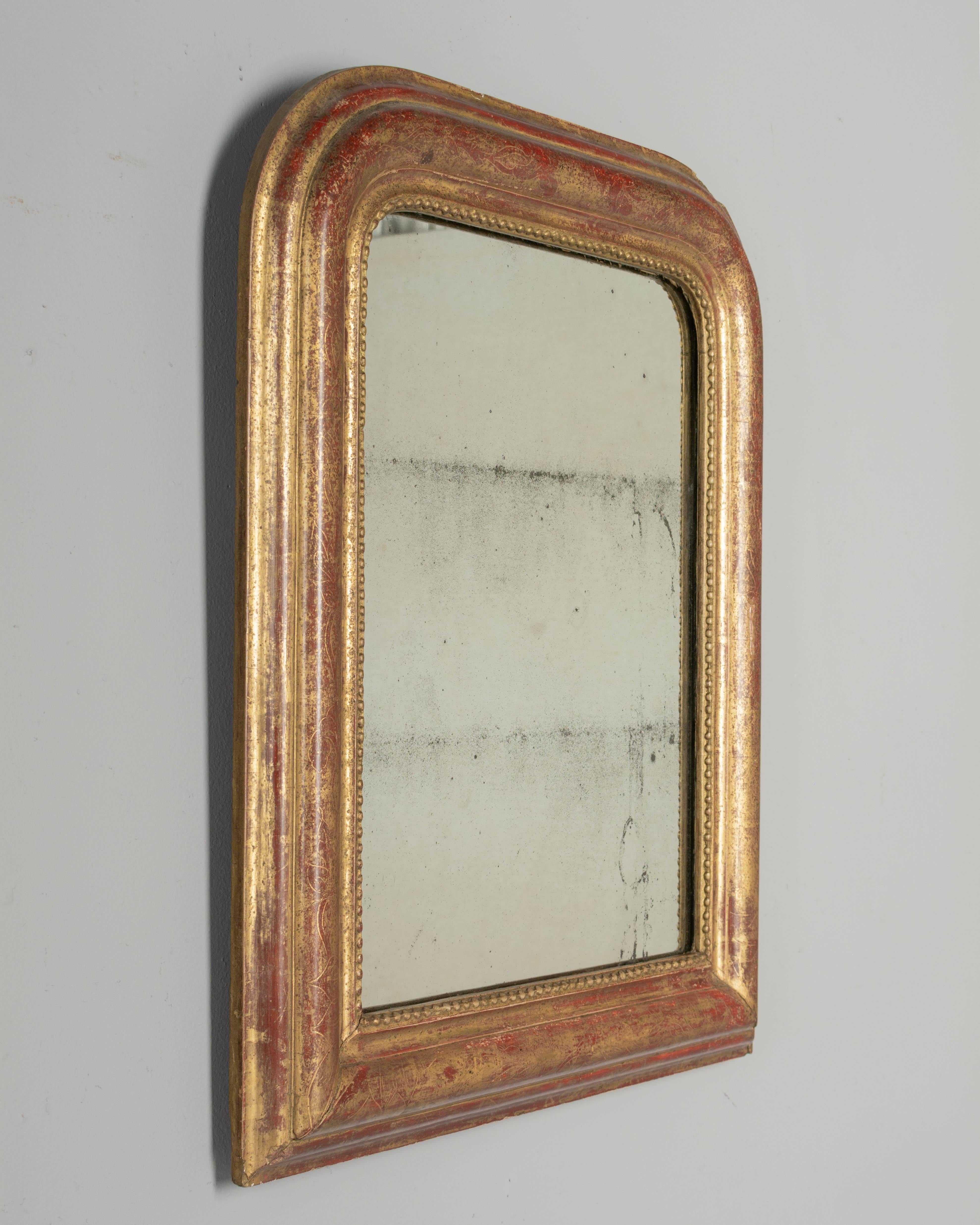 Hand-Crafted 19th Century Louis Philippe French Gilded Mirror For Sale