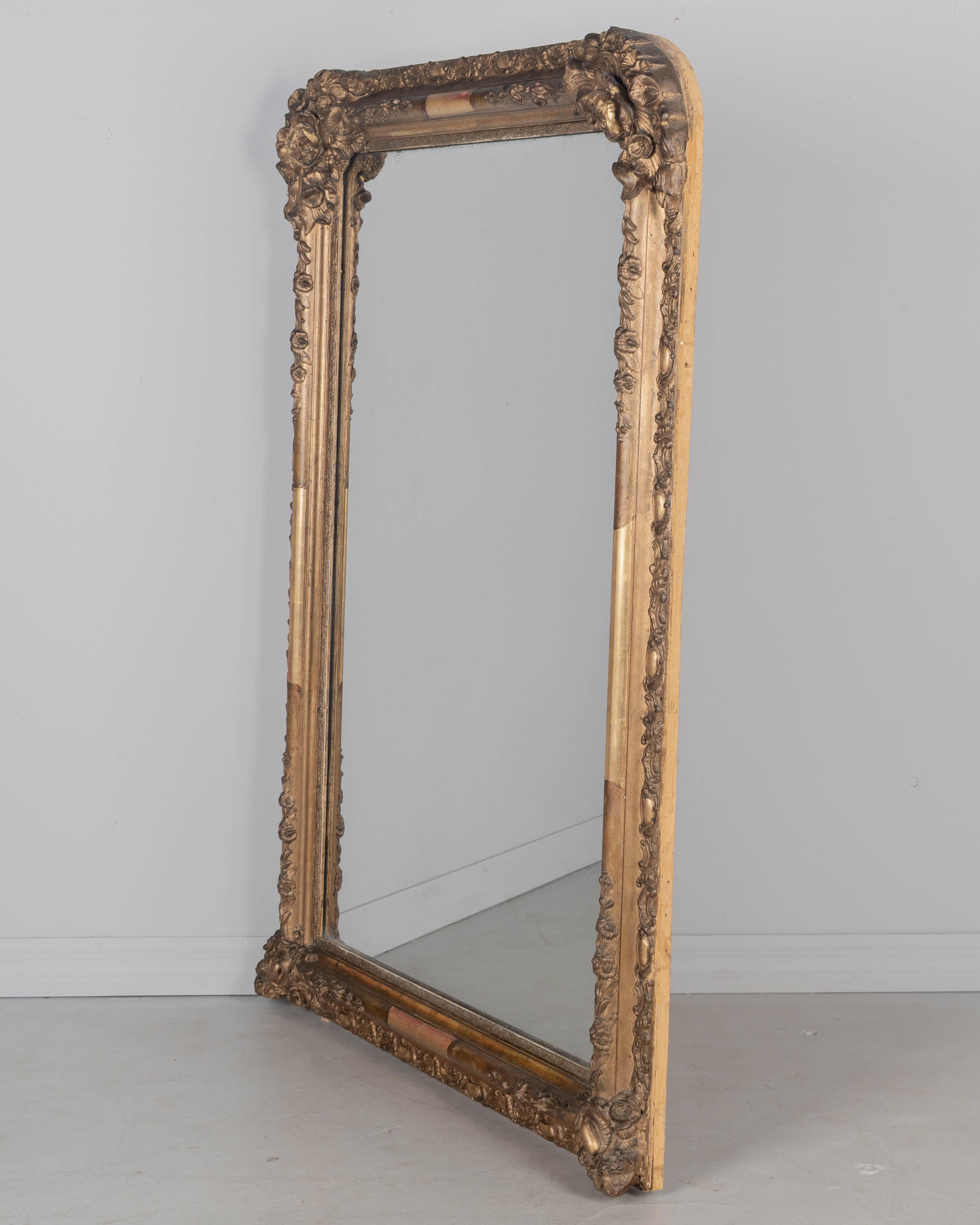 Hand-Crafted 19th Century Louis Philippe French Gilded Mirror 51