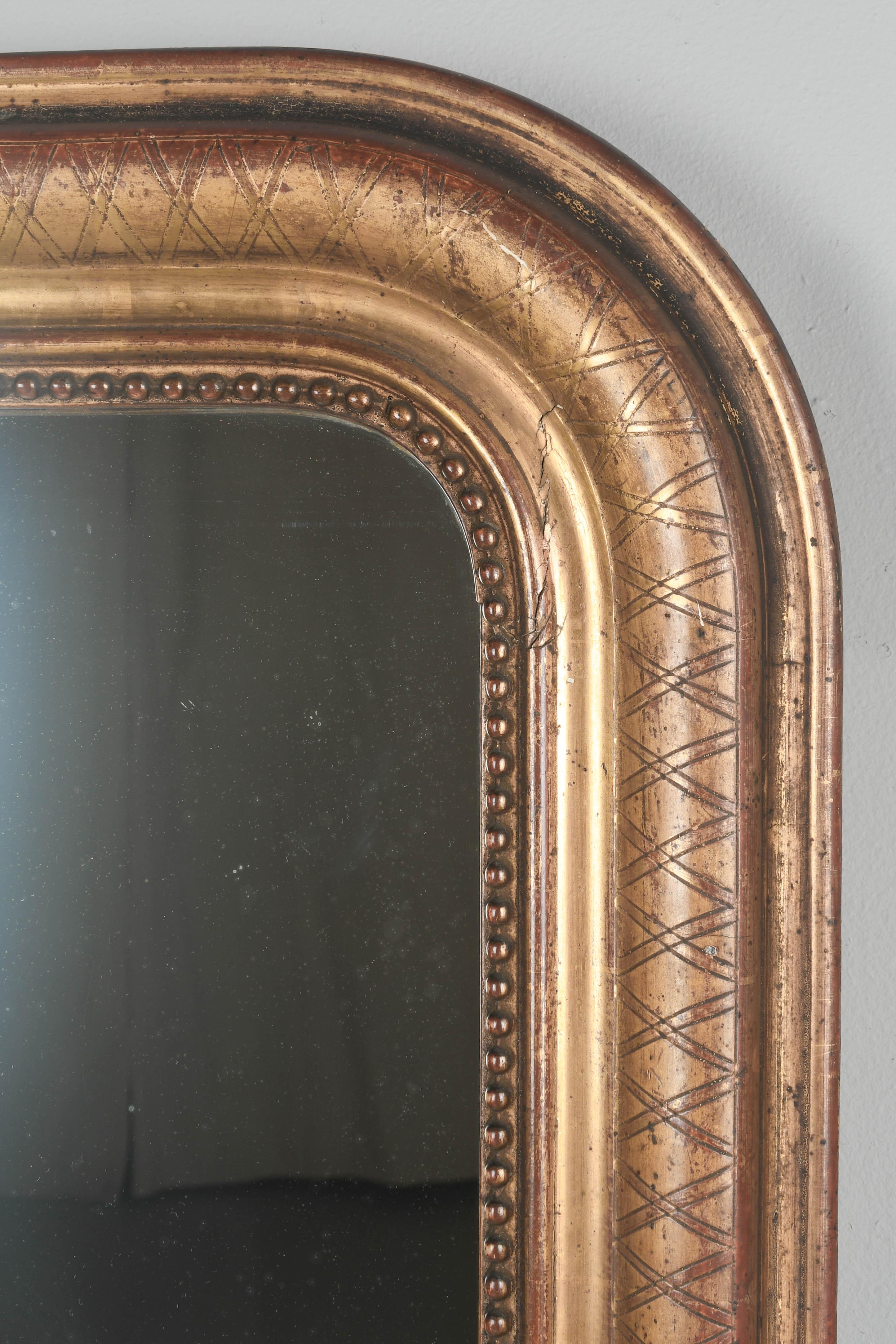 19th Century Louis Philippe French Gilded Mirror 38.75