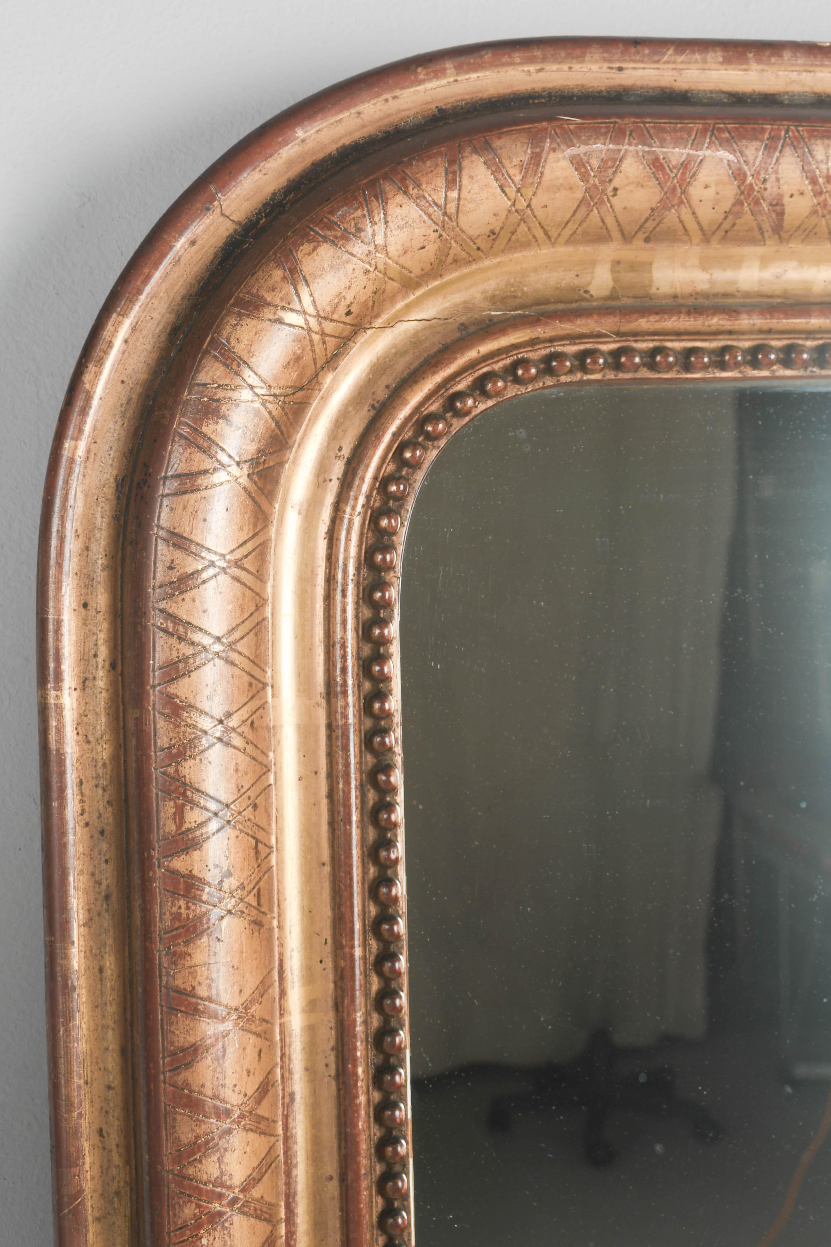 19th Century Louis Philippe French Gilded Mirror 38.75
