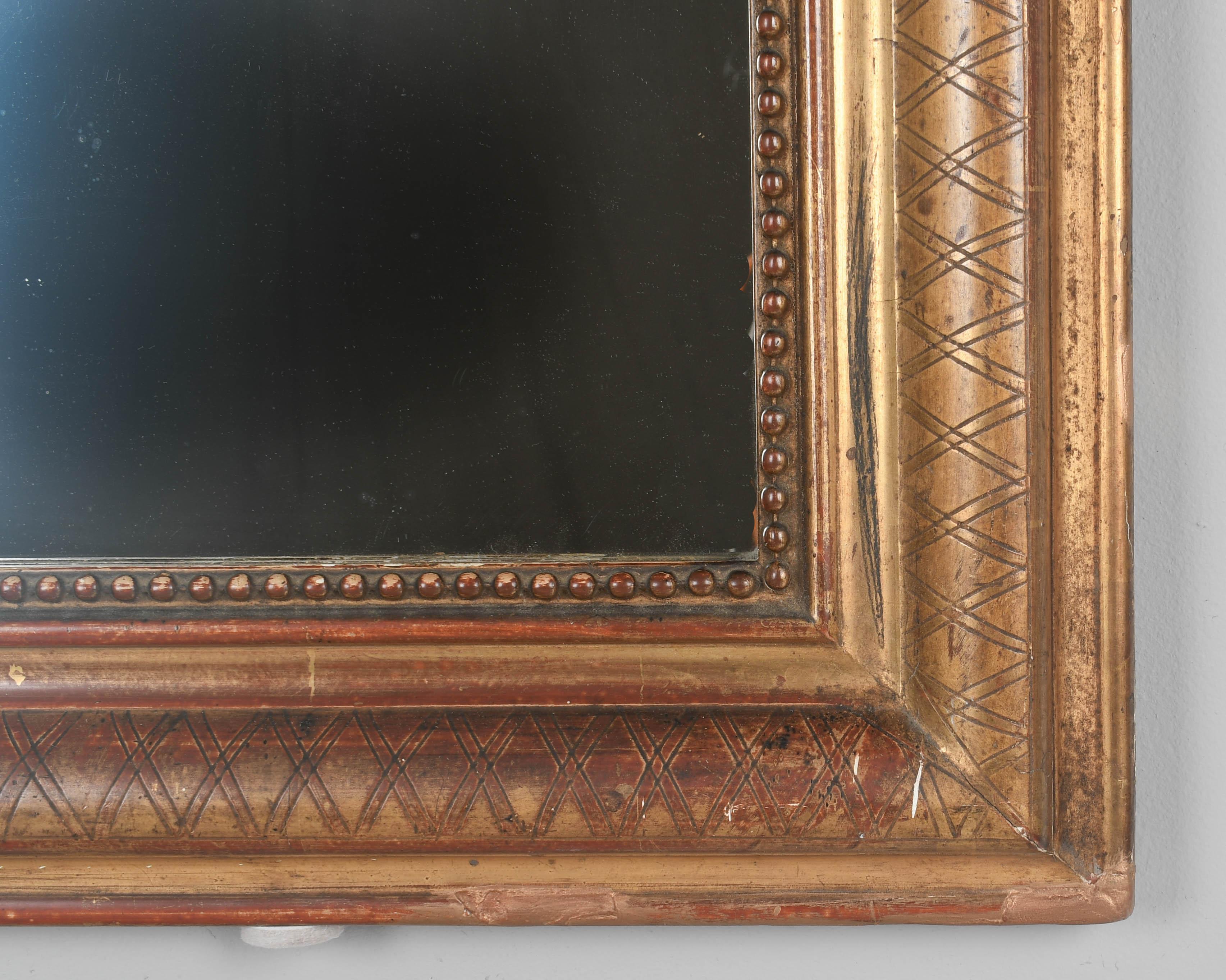 19th Century Louis Philippe French Gilded Mirror 38.75