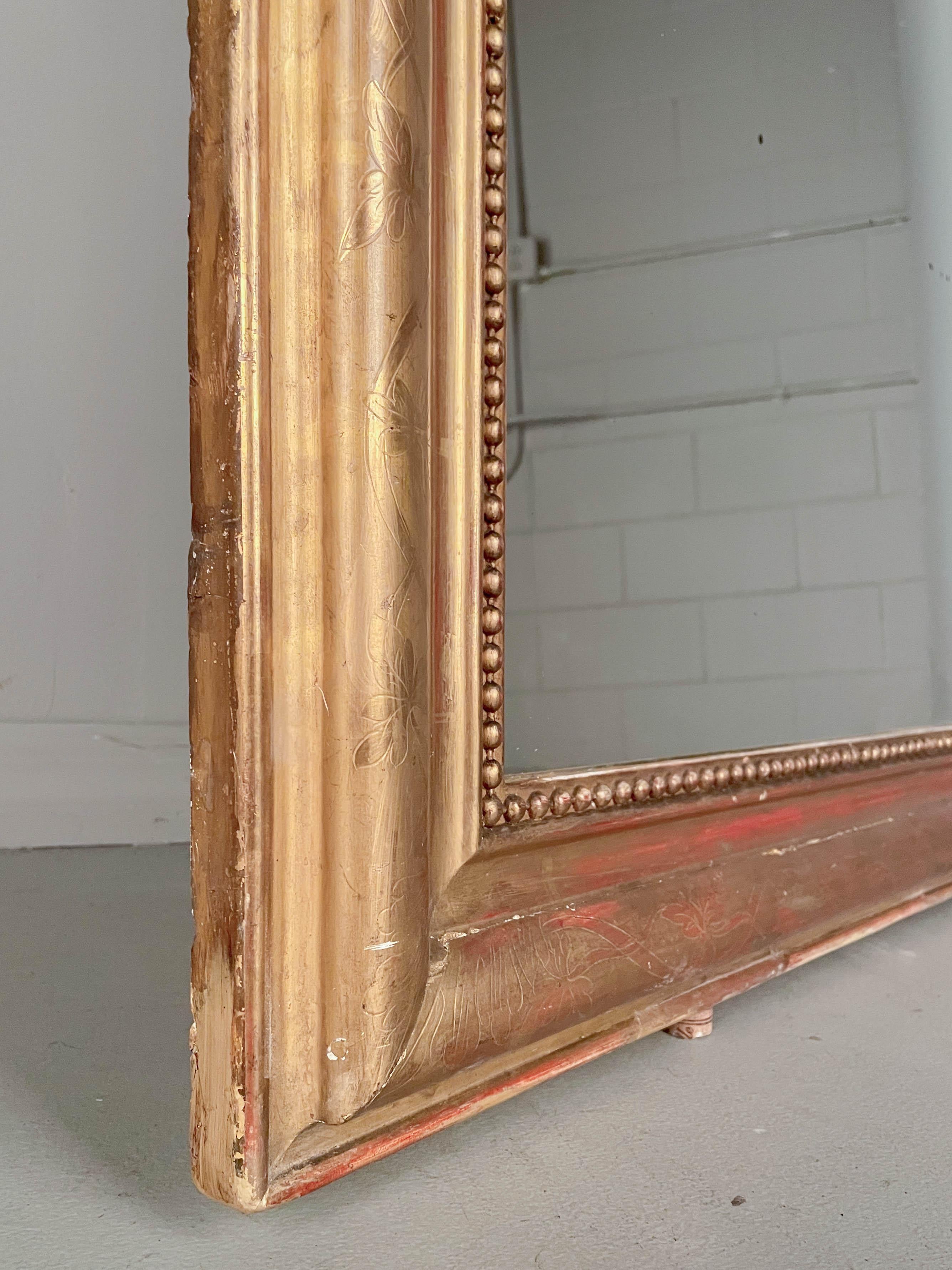 XIXe siècle Miroir doré français Louis Philippe du 19ème siècle en vente