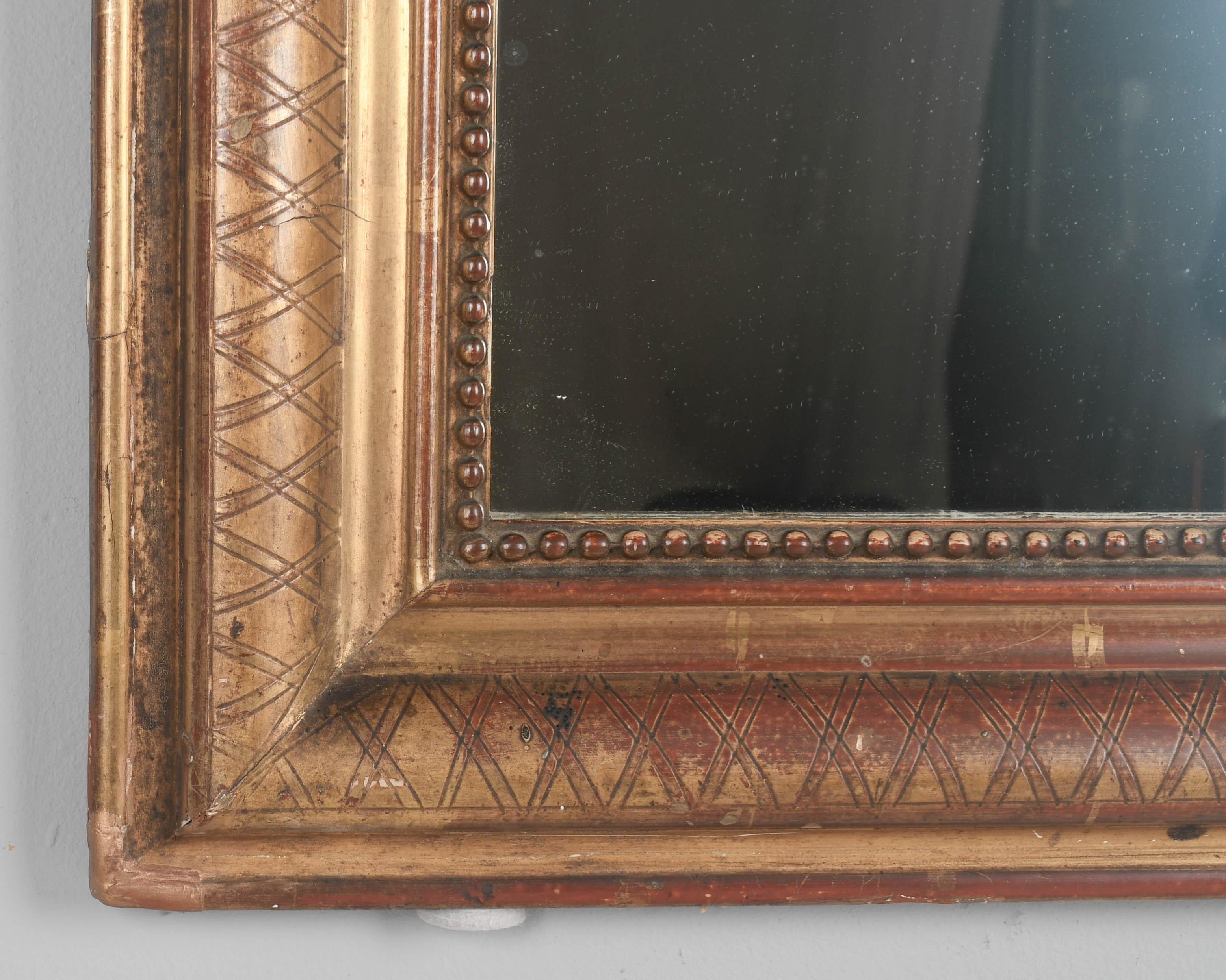 19th Century Louis Philippe French Gilded Mirror 38.75