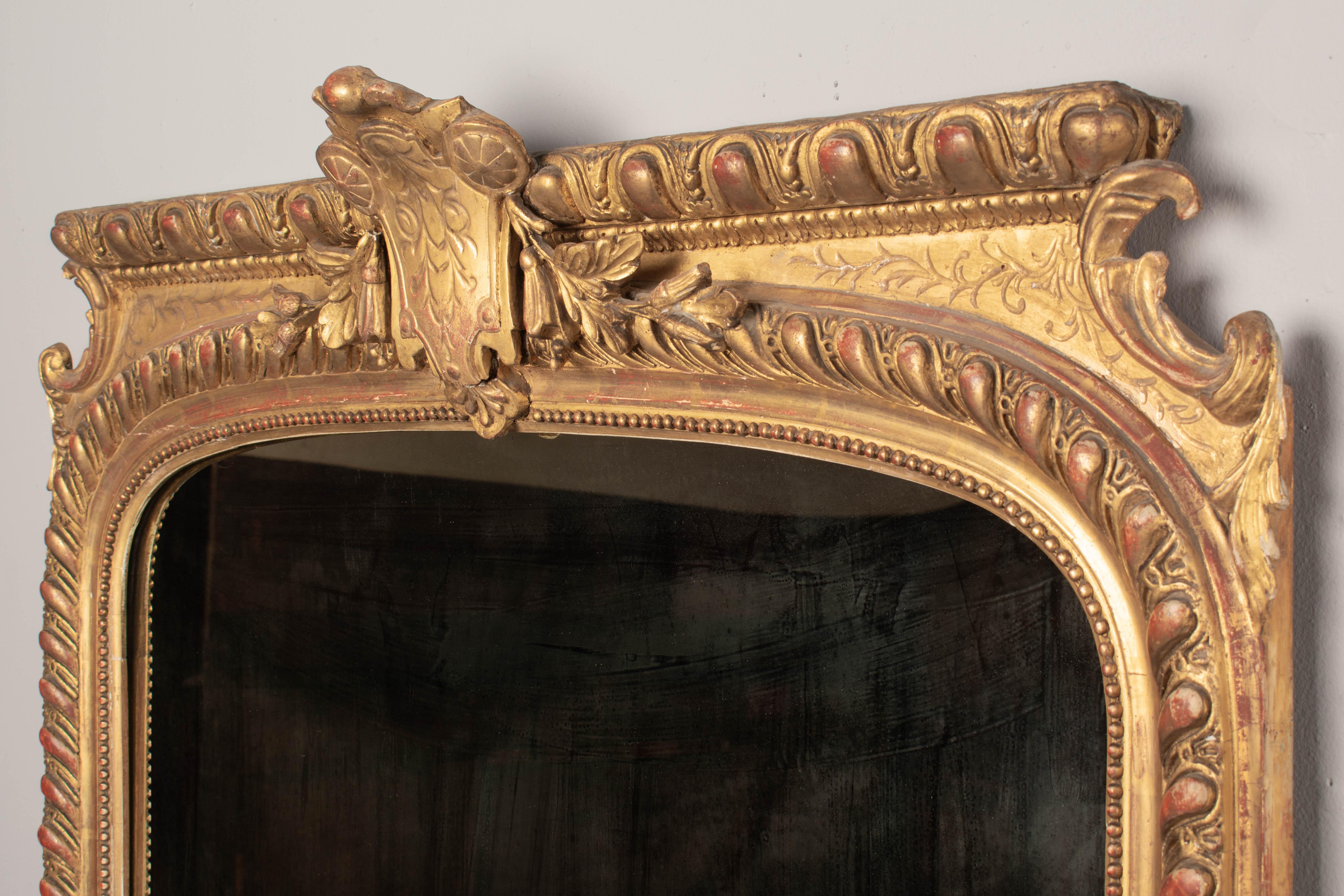 19th Century Louis Philippe French Gilded Mirror For Sale 5