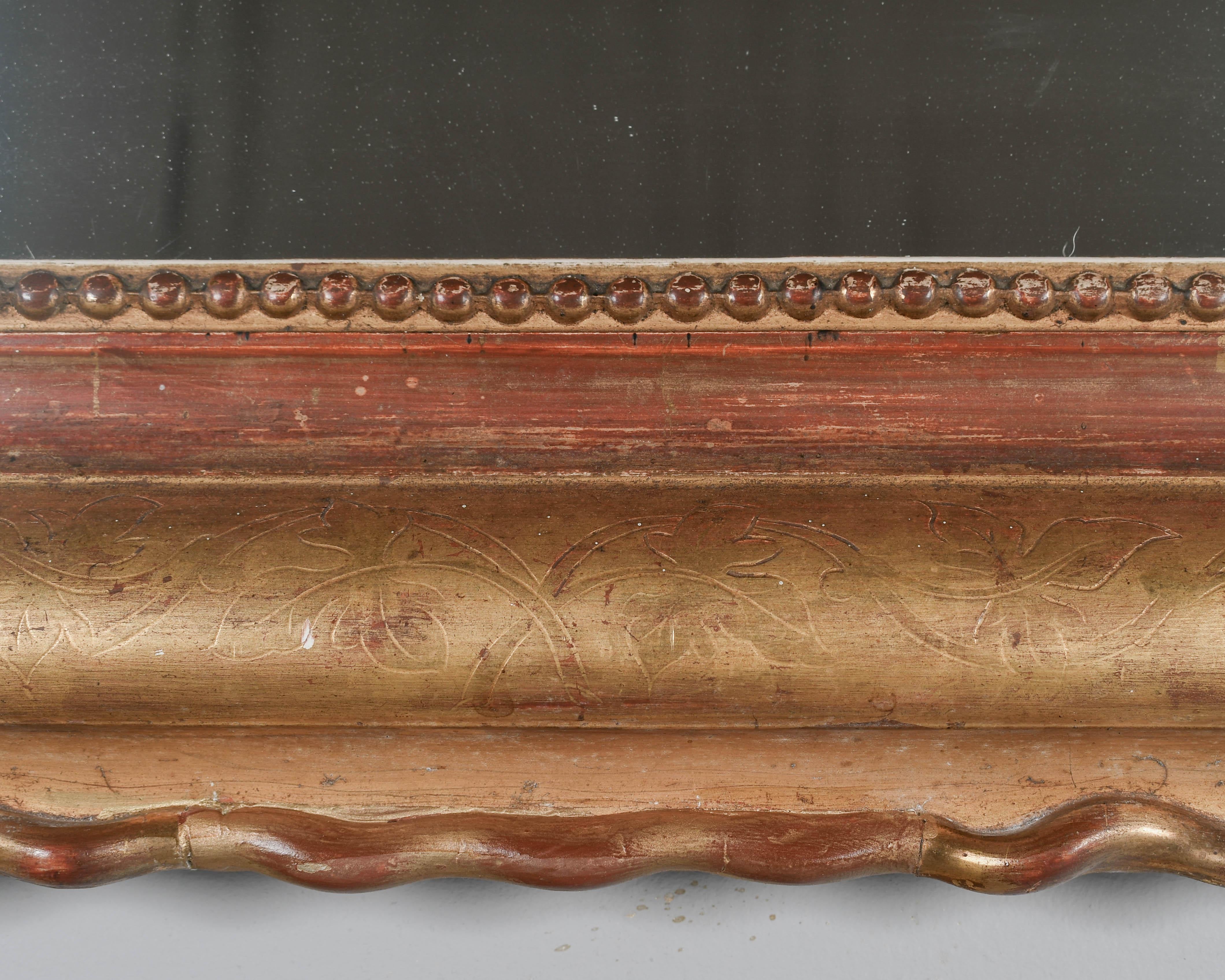 Specchio dorato francese Louis Philippe del XIX secolo in vendita 3
