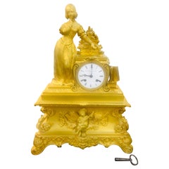 Pendule de cheminée française Louis Philippe du 19ème siècle, années 1830