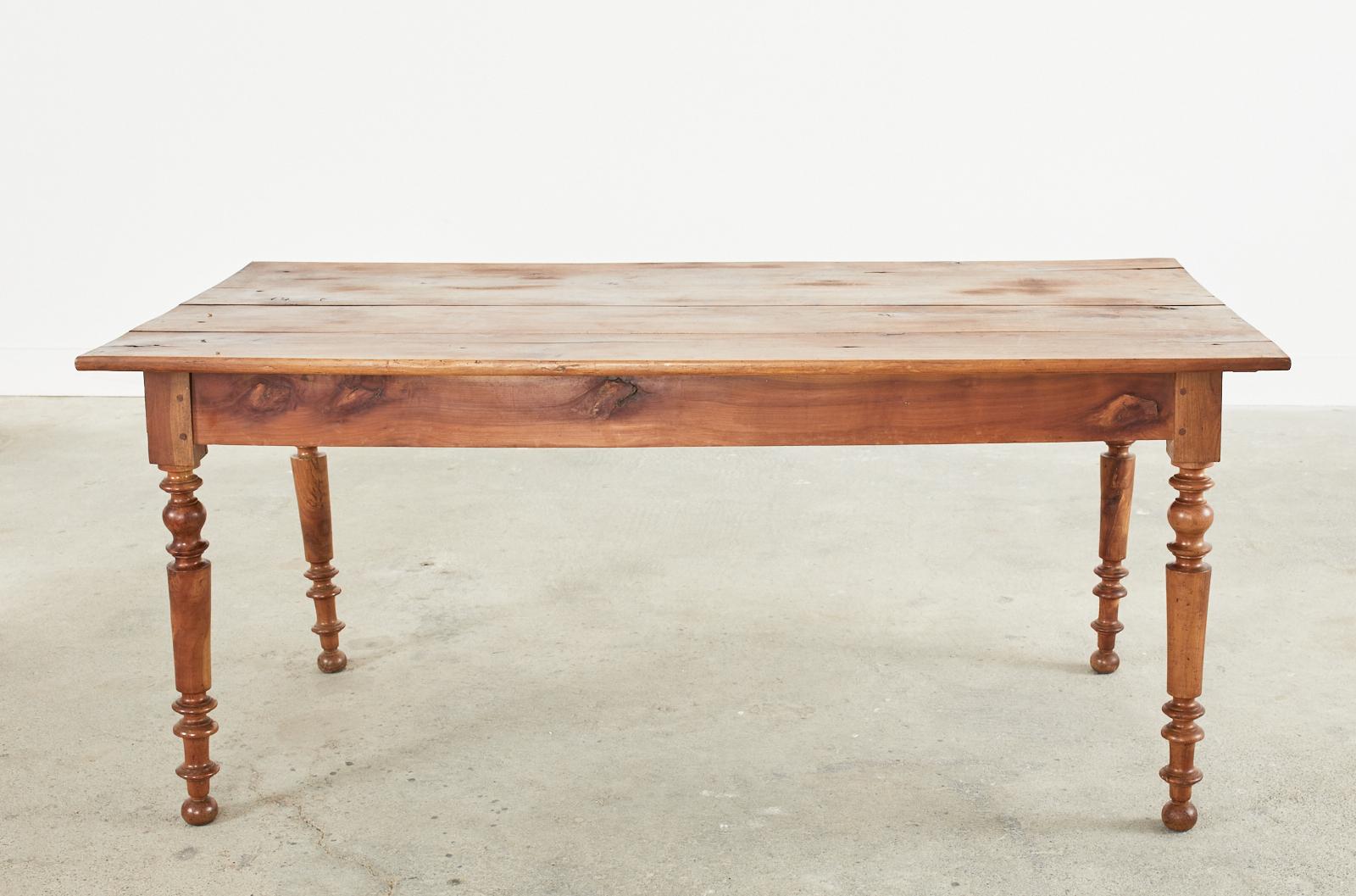 Hand-Crafted 19th Century Louis Philippe Fruitwood Farmhouse Dining Table