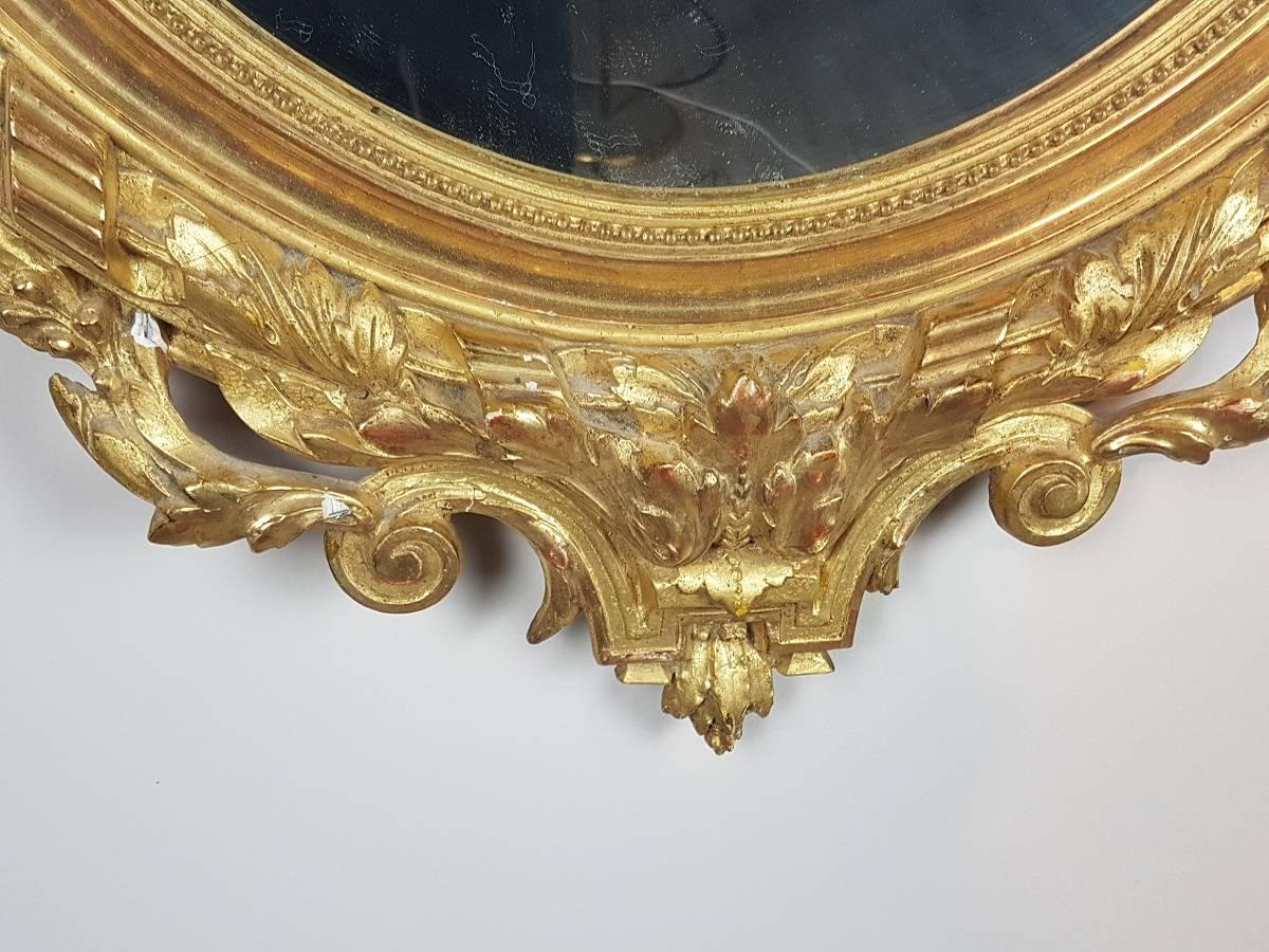 19th Century Louis Philippe Gilt Frame Wall Mirror 1