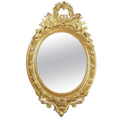Antique 19th Century Louis Philippe Gilt Frame Wall Mirror