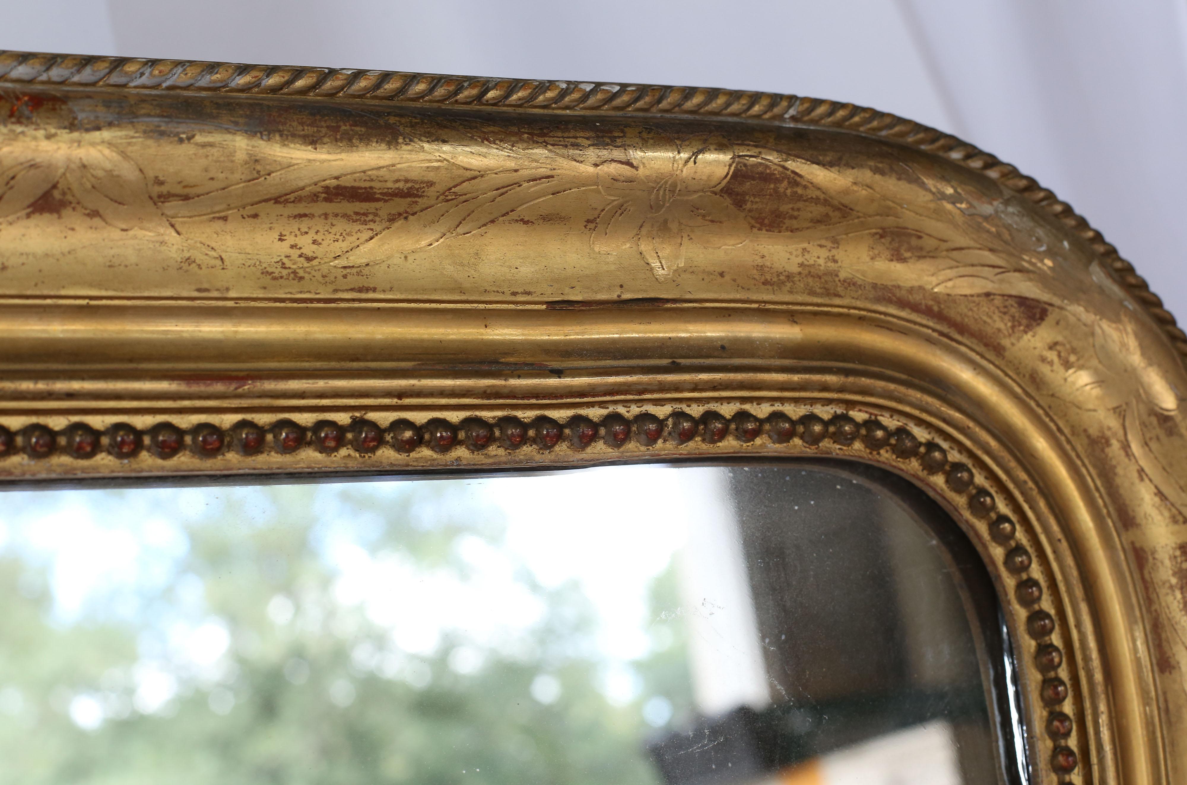 French 19th Century Louis Philippe Gilt Mirror