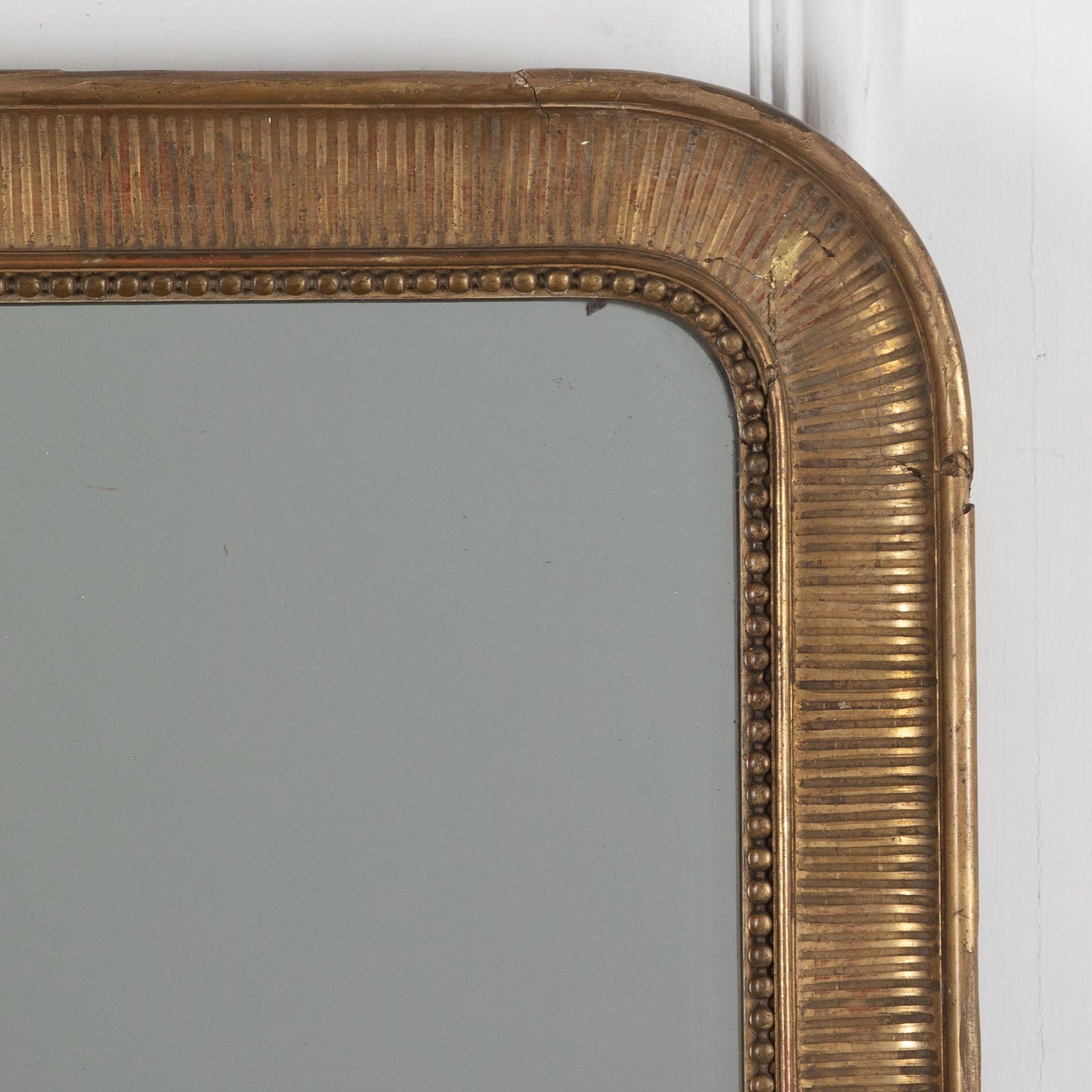 French 19th Century Louis Philippe Gilt Overmantle Mirror