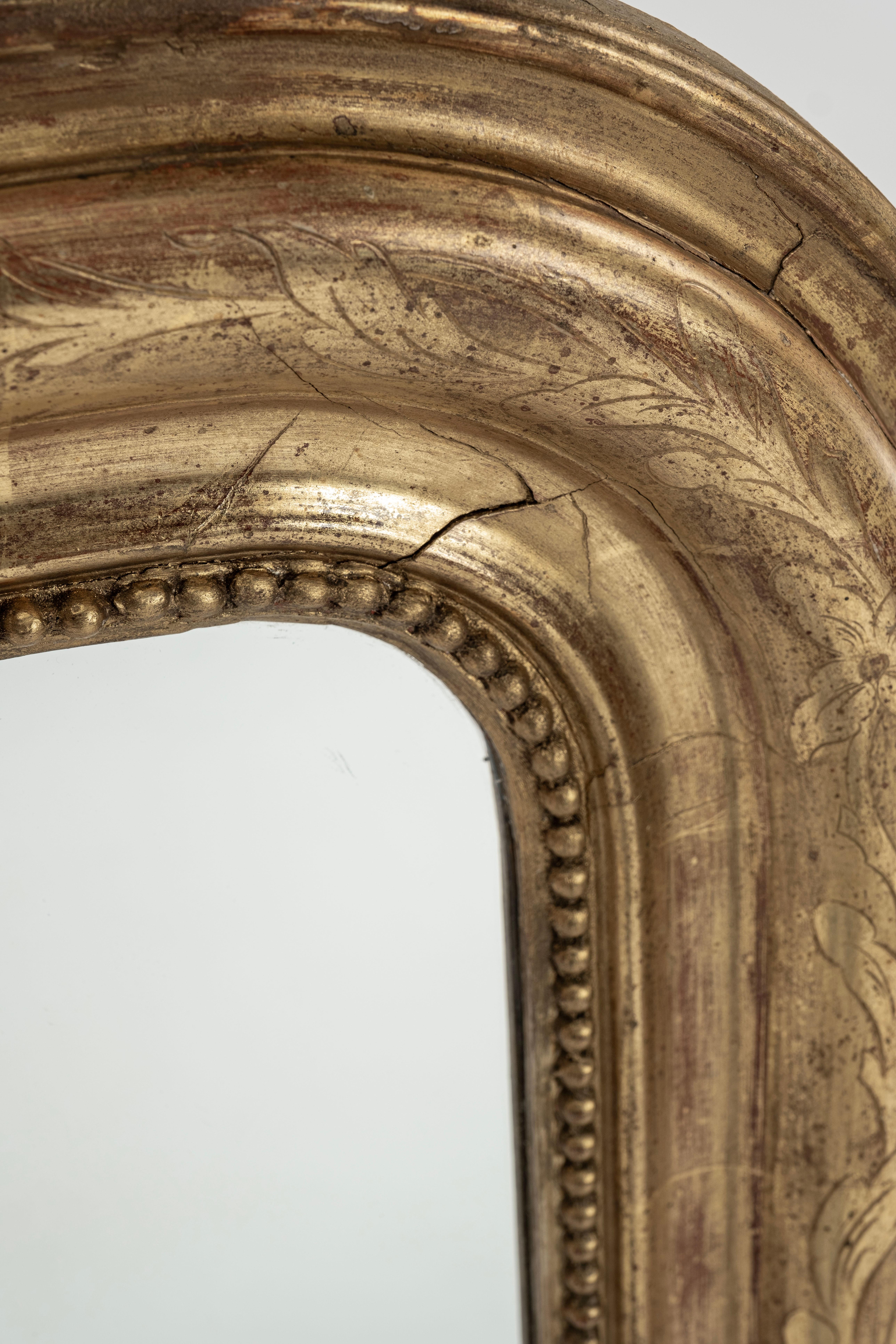 Specchio in legno dorato Louis Philippe del XIX secolo in vendita 5