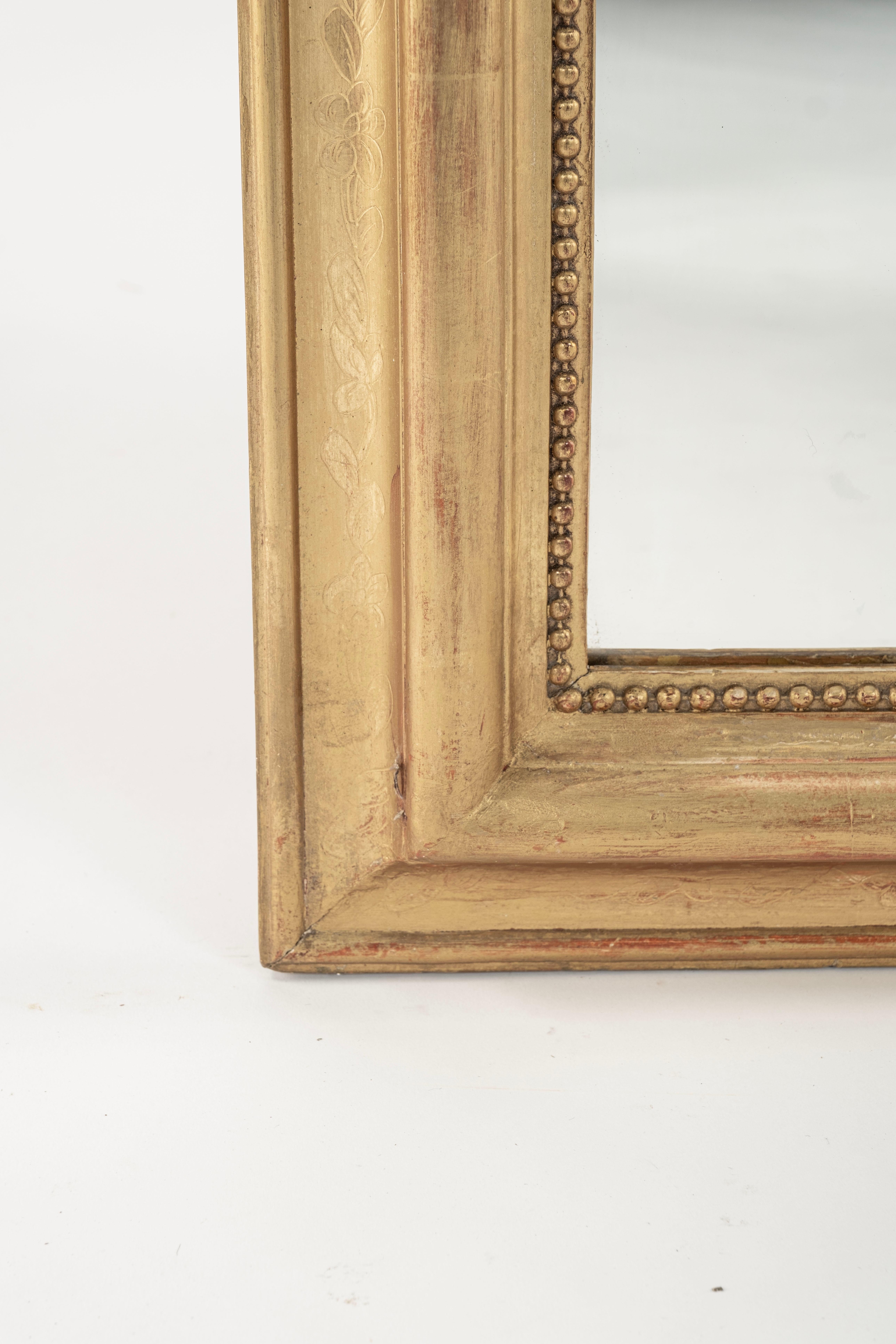European 19th Century Louis Philippe Giltwood Mirror For Sale