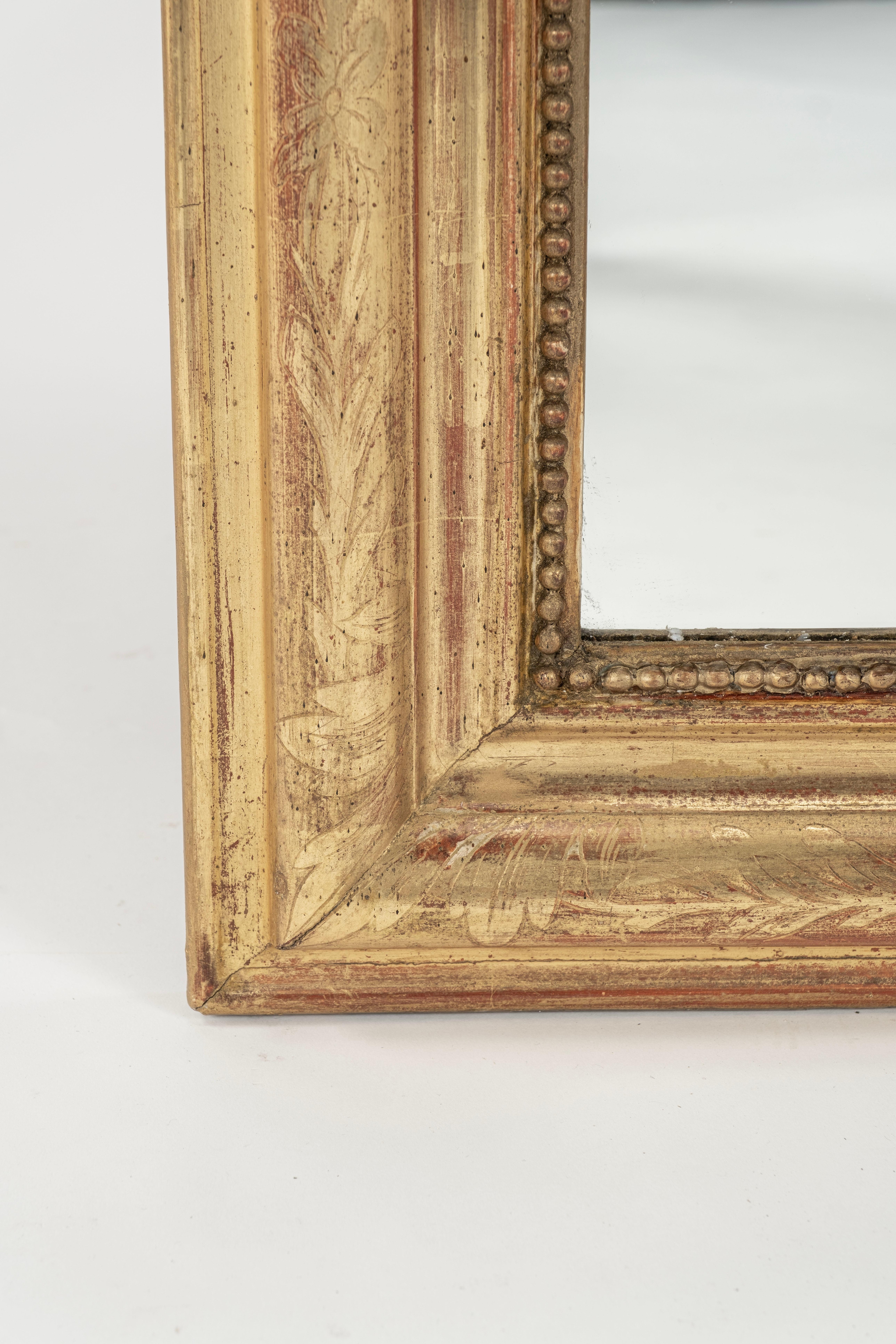 Luigi Filippo Specchio in legno dorato Louis Philippe del XIX secolo in vendita