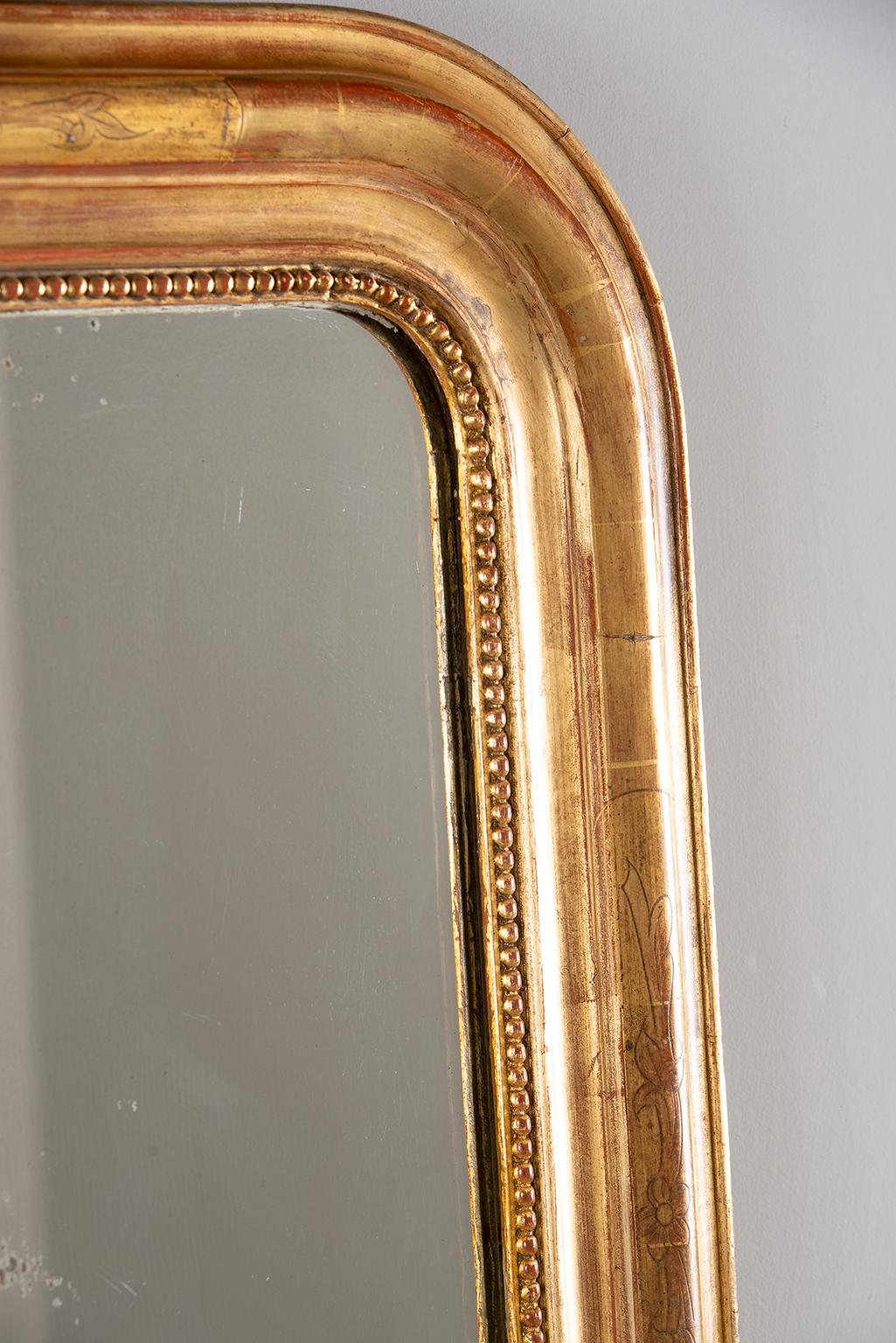 19th Century Louis Philippe Giltwood Mirror In Good Condition In Troy, MI