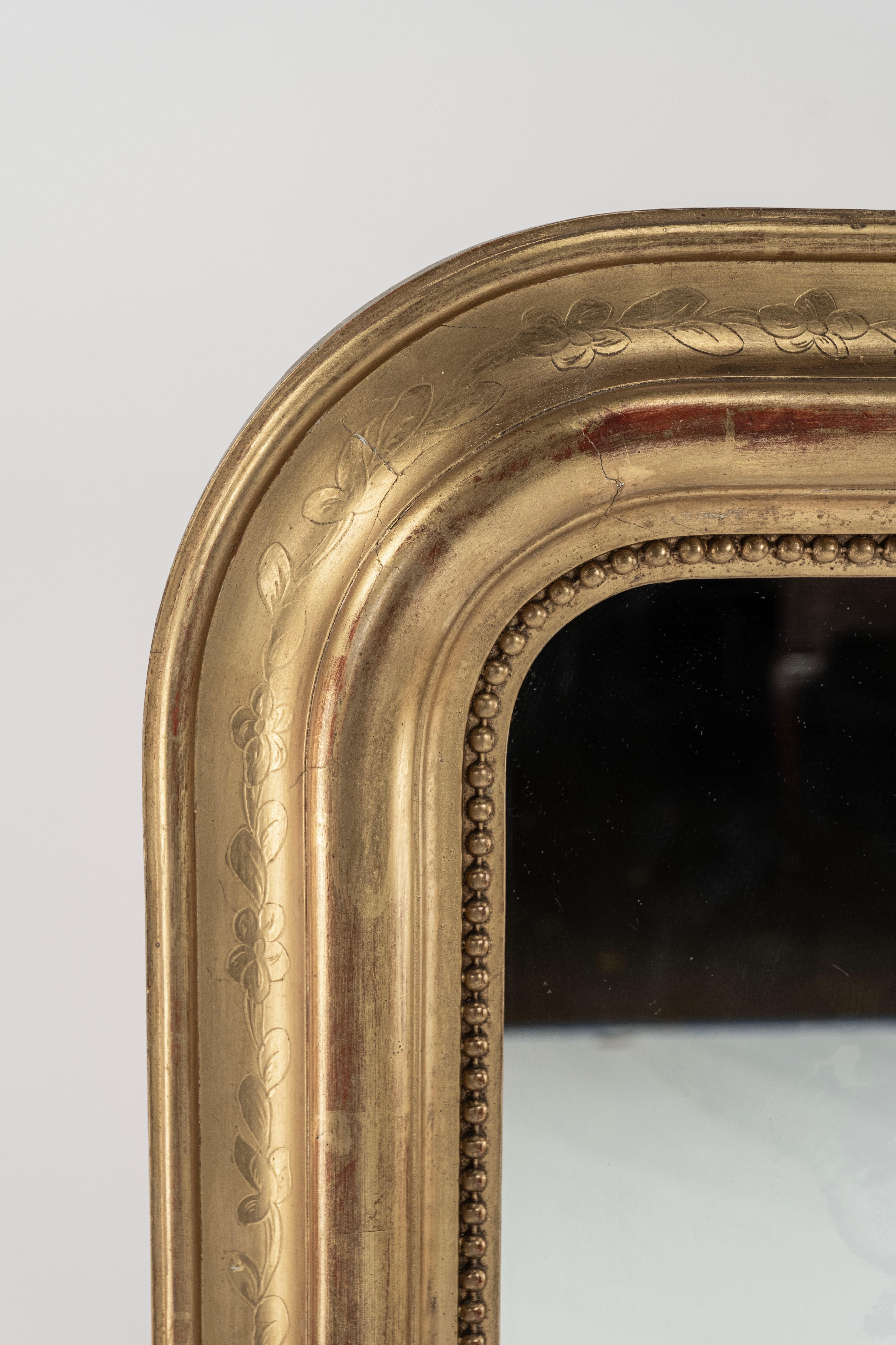 Mercury Glass 19th Century Louis Philippe Giltwood Mirror For Sale