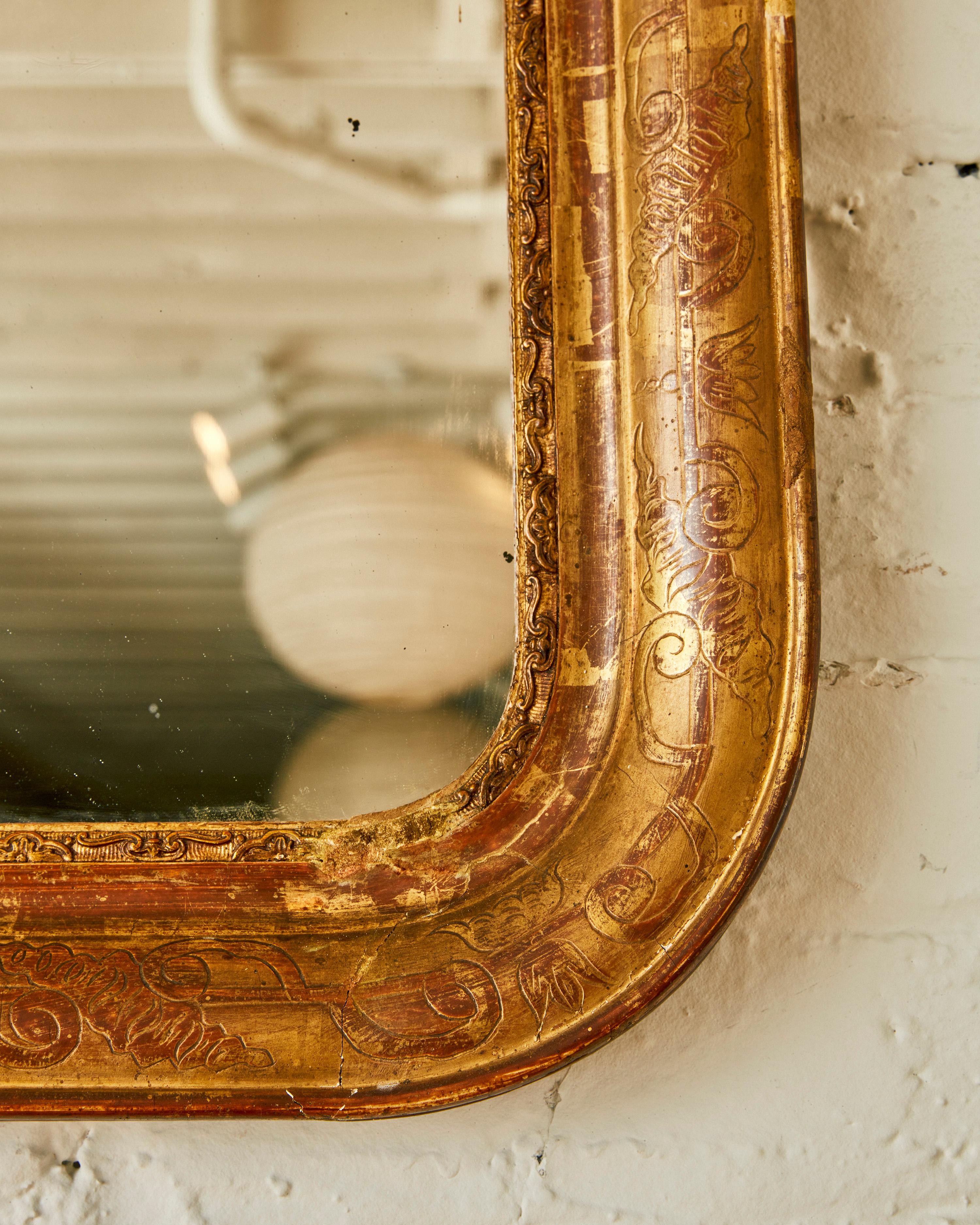 19th Century Louis Philippe Giltwood Mirror For Sale 1