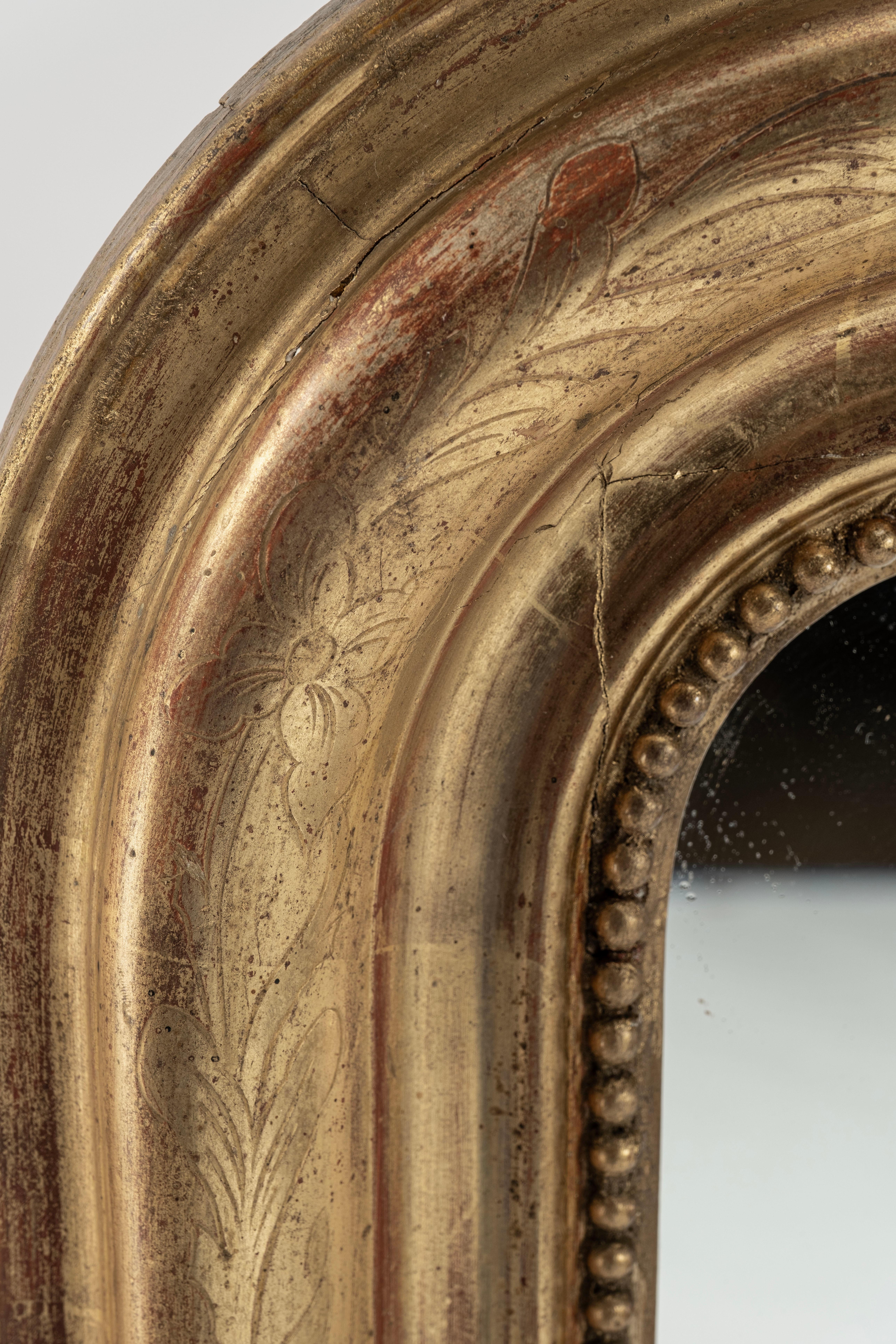 Specchio in legno dorato Louis Philippe del XIX secolo in vendita 2