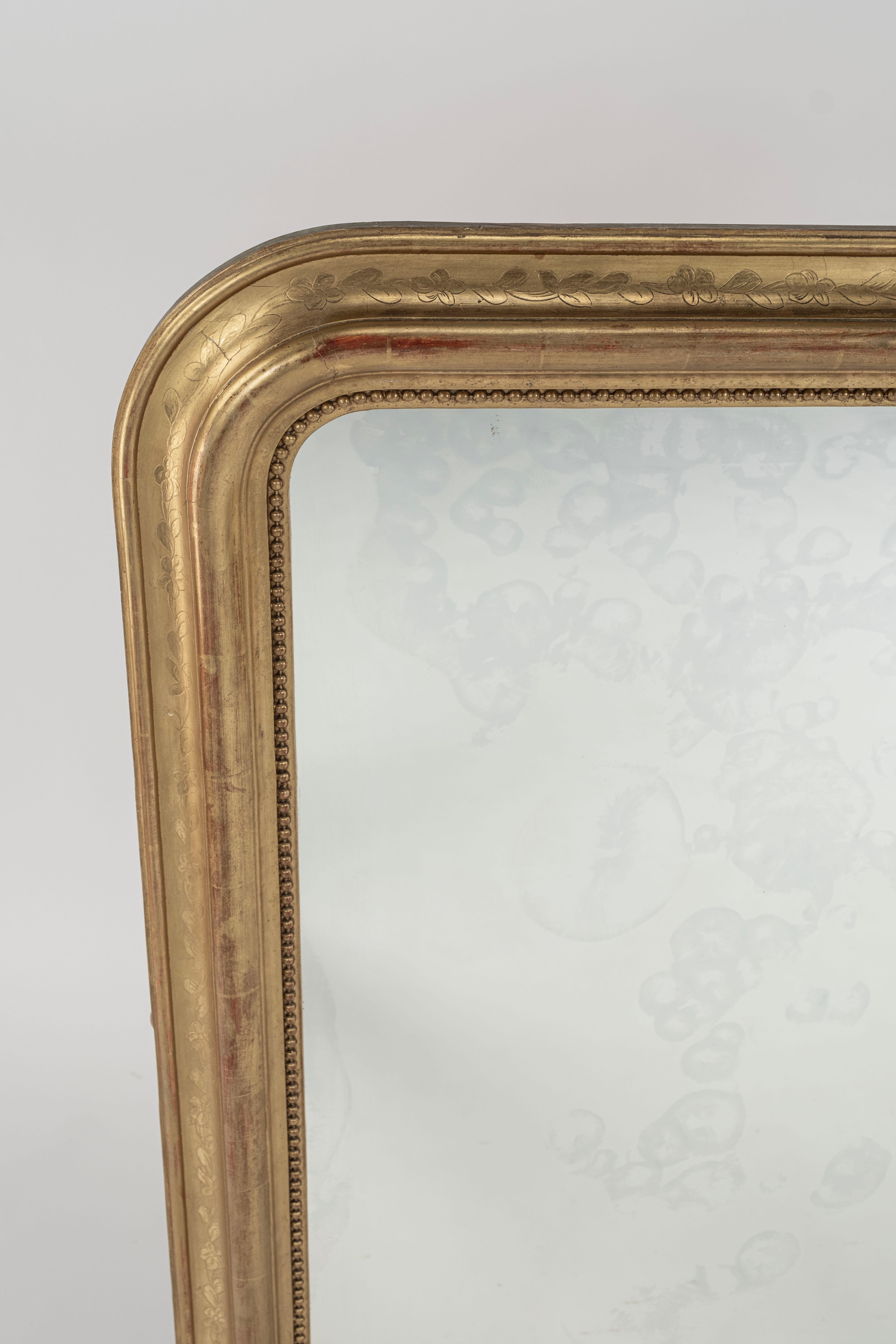 19th Century Louis Philippe Giltwood Mirror For Sale 4