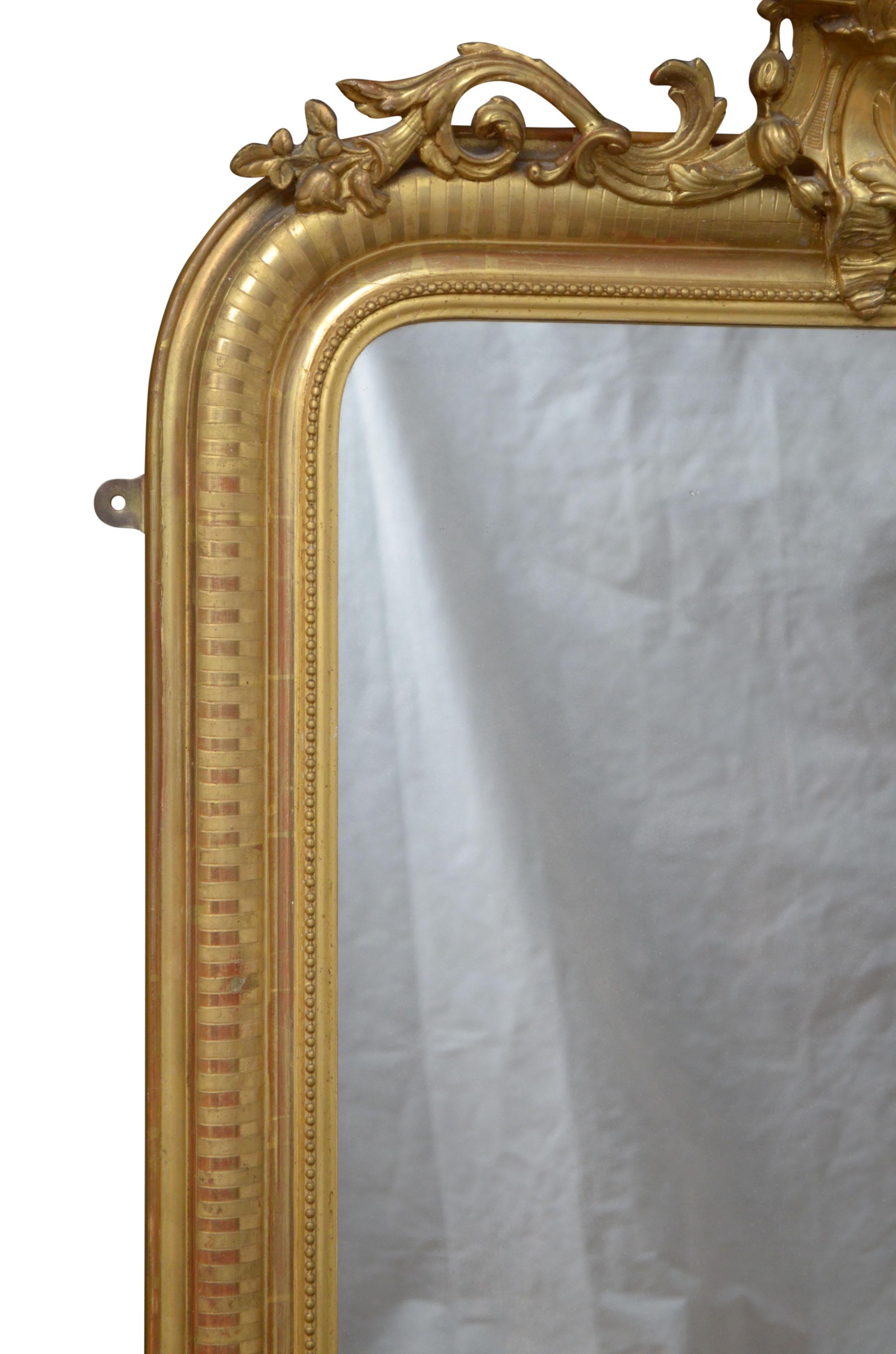 19th Century Louis Philippe Giltwood Pier Mirror In Good Condition For Sale In Whaley Bridge, GB