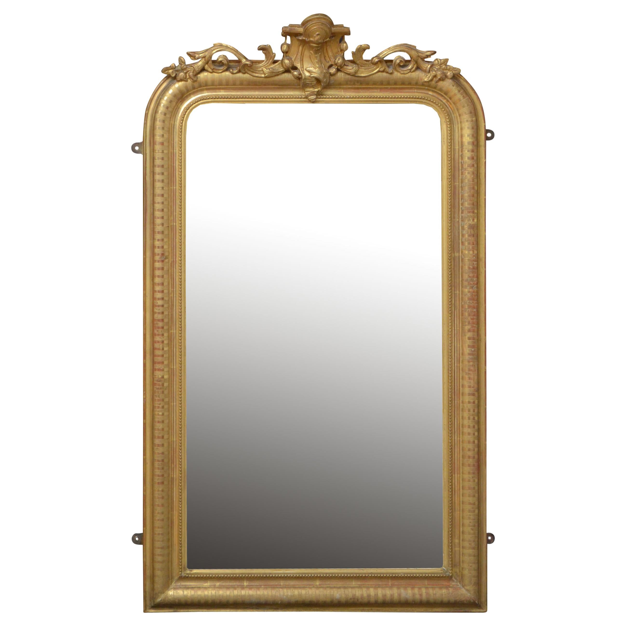 19th Century Louis Philippe Giltwood Pier Mirror For Sale