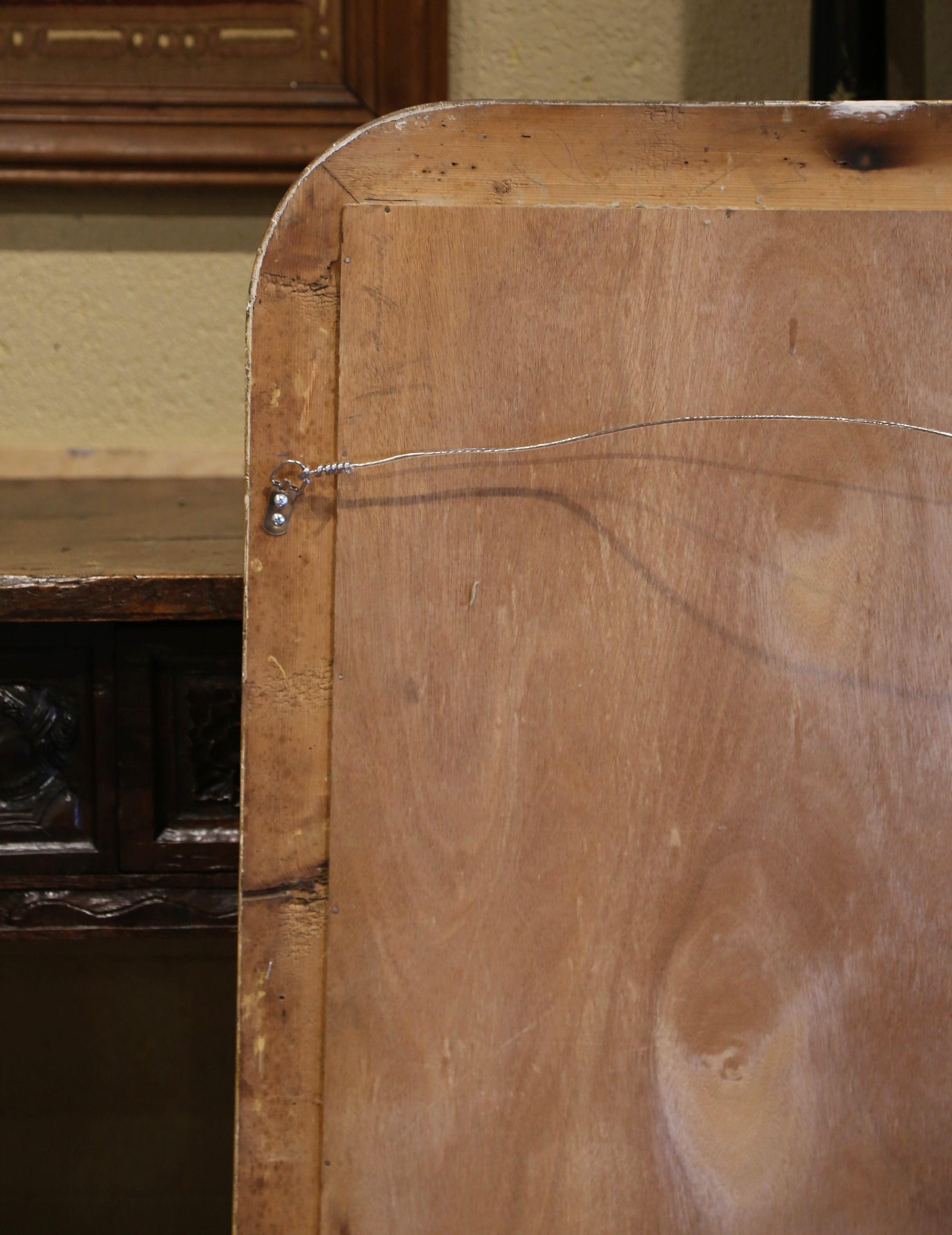 19th Century Louis Philippe Giltwood Wall Mirror with Engraved Laurel Leaf Motif 3