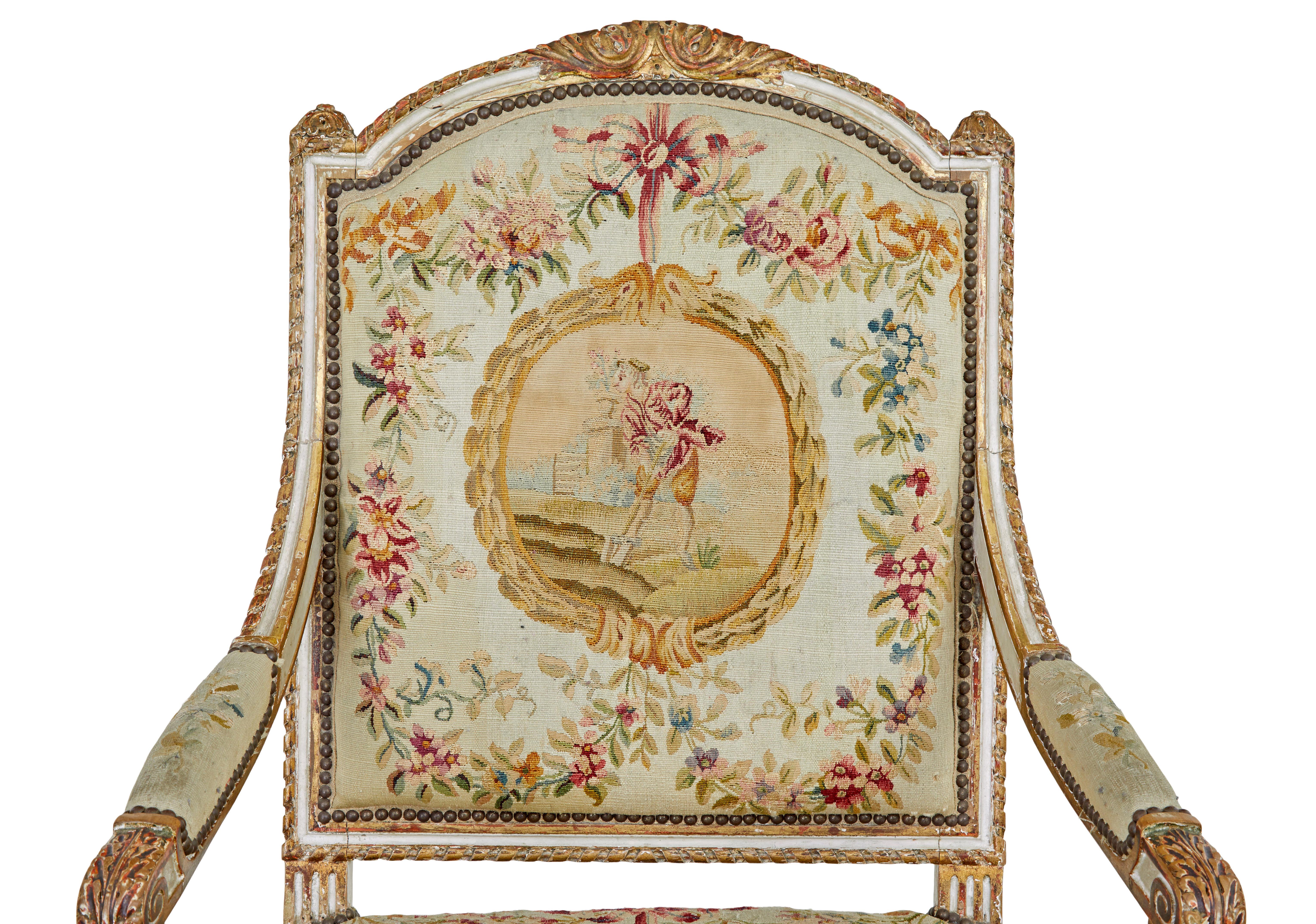 19th Century 19th century Louis Philippe I period 5 piece salon suite For Sale