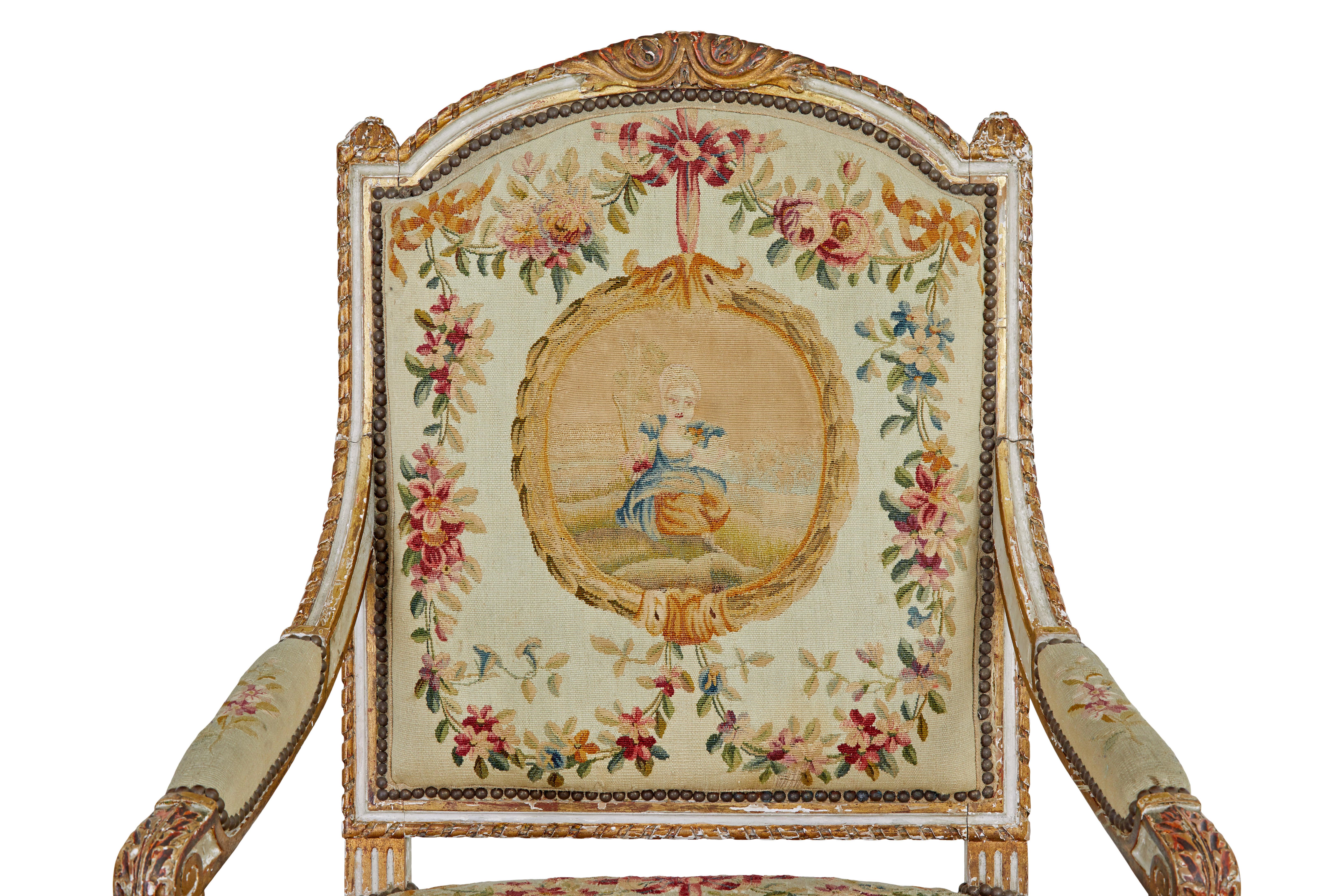 19th century Louis Philippe I period 5 piece salon suite For Sale 1