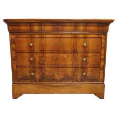 19th Century Louis Philippe Italian Antique Chest of Drawers in Walnut, Restored