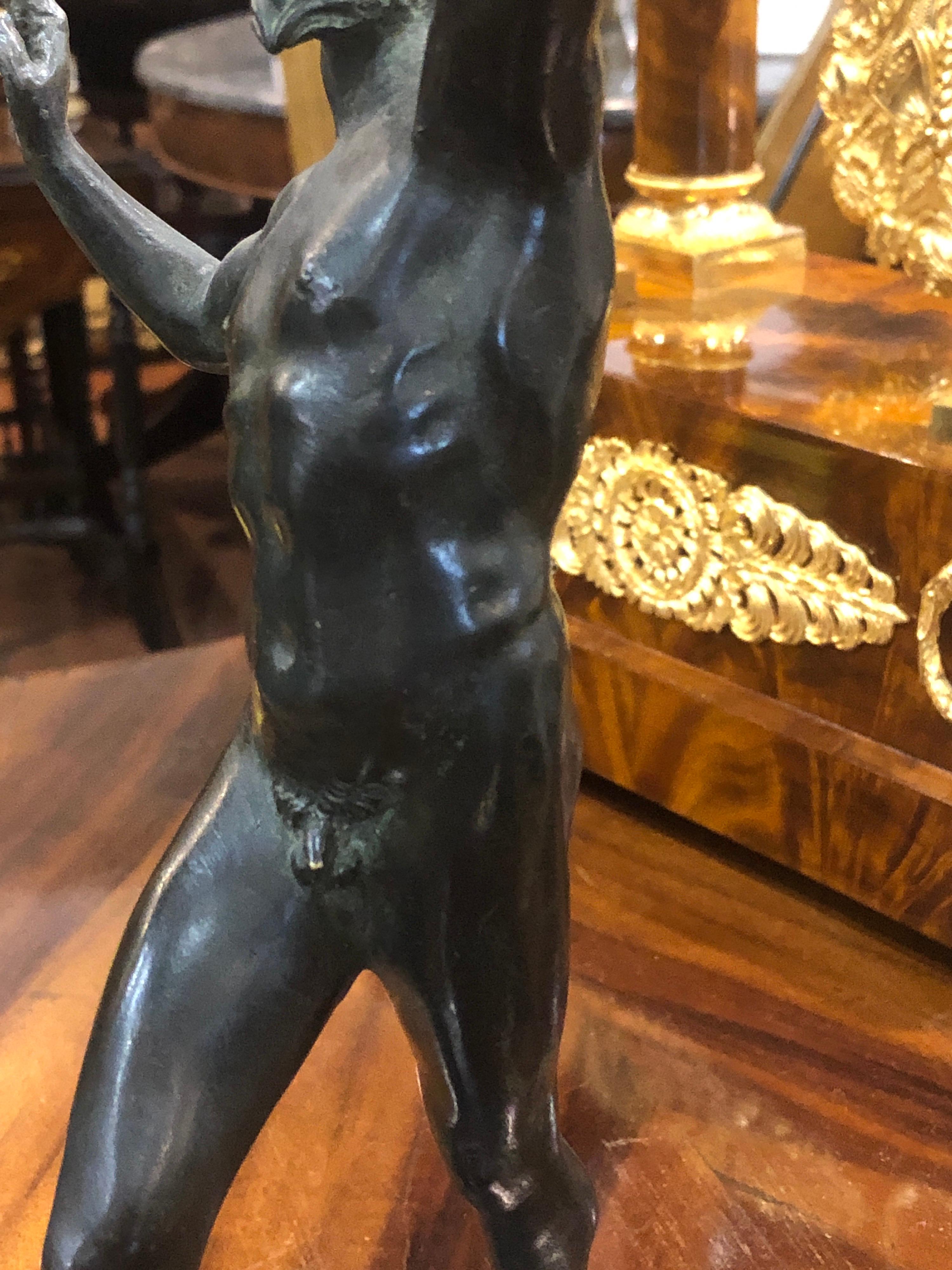 19th Century Louis Philippe Italian Gran Tour Bronze The Dancing Satyr of Pompei 2