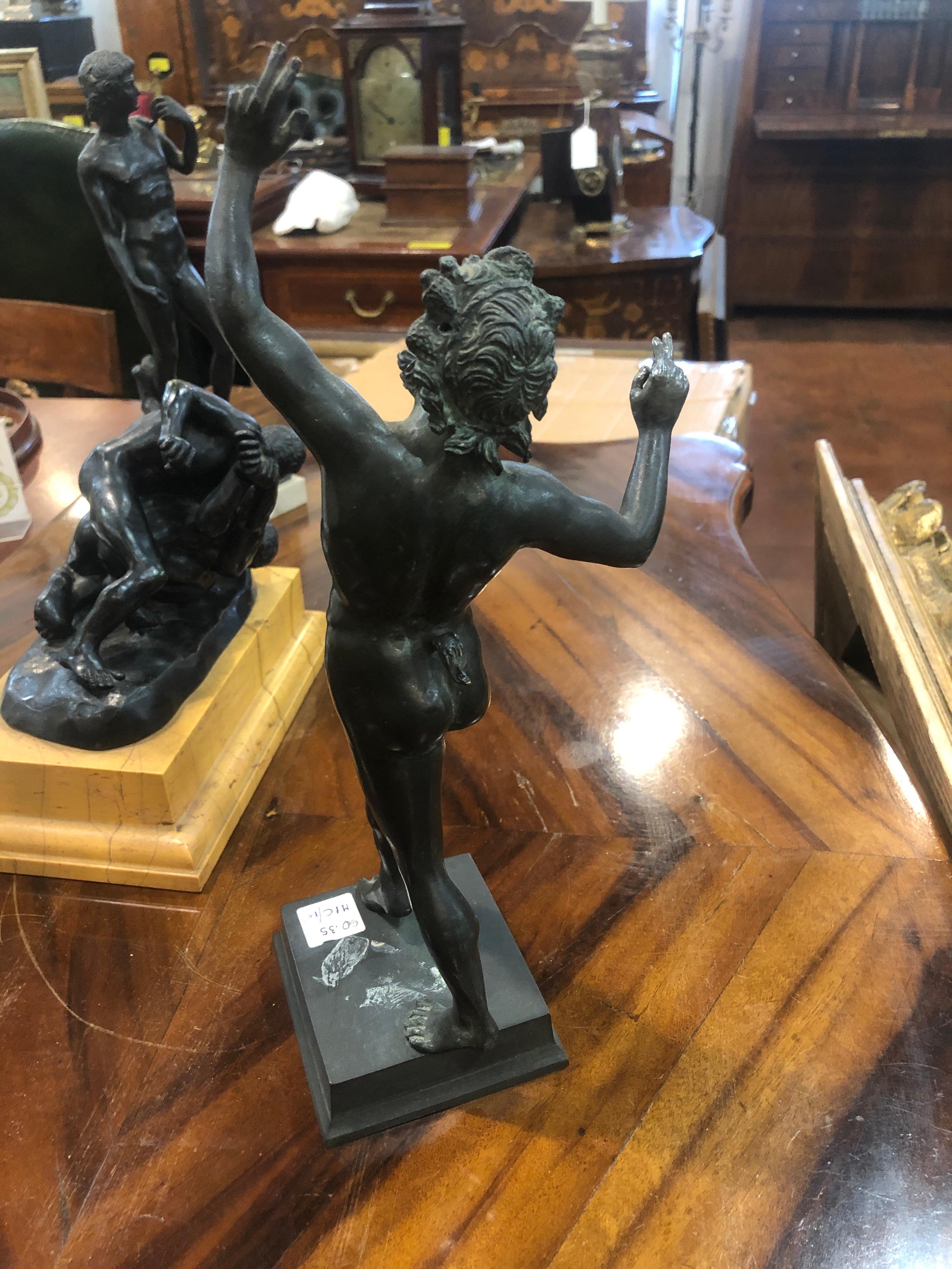 19th Century Louis Philippe Italian Gran Tour Bronze The Dancing Satyr of Pompei 4