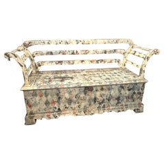 19th Century Louis Philippe Lacquered Fir Sicilian Chest with Blackrest