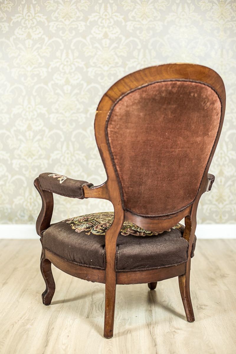 19th Century Louis Philippe Mahogany Armchair Upholstered with a Tapestry 6