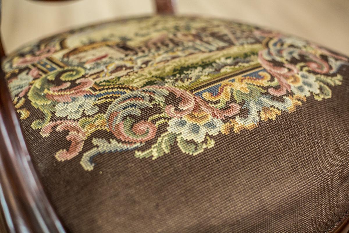 19th Century Louis Philippe Mahogany Armchair Upholstered with a Tapestry 1