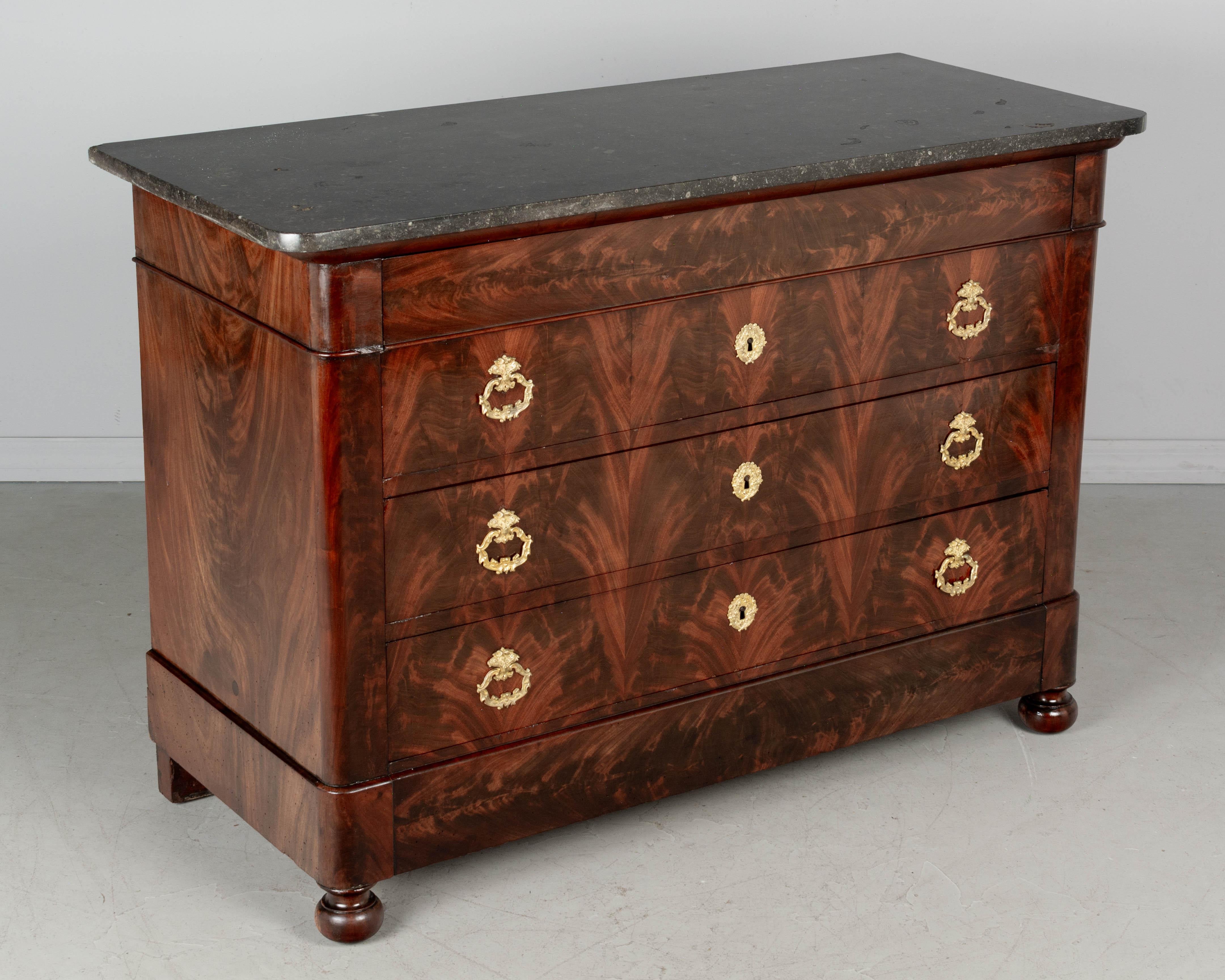 French 19th Century Louis Philippe Mahogany Commode For Sale