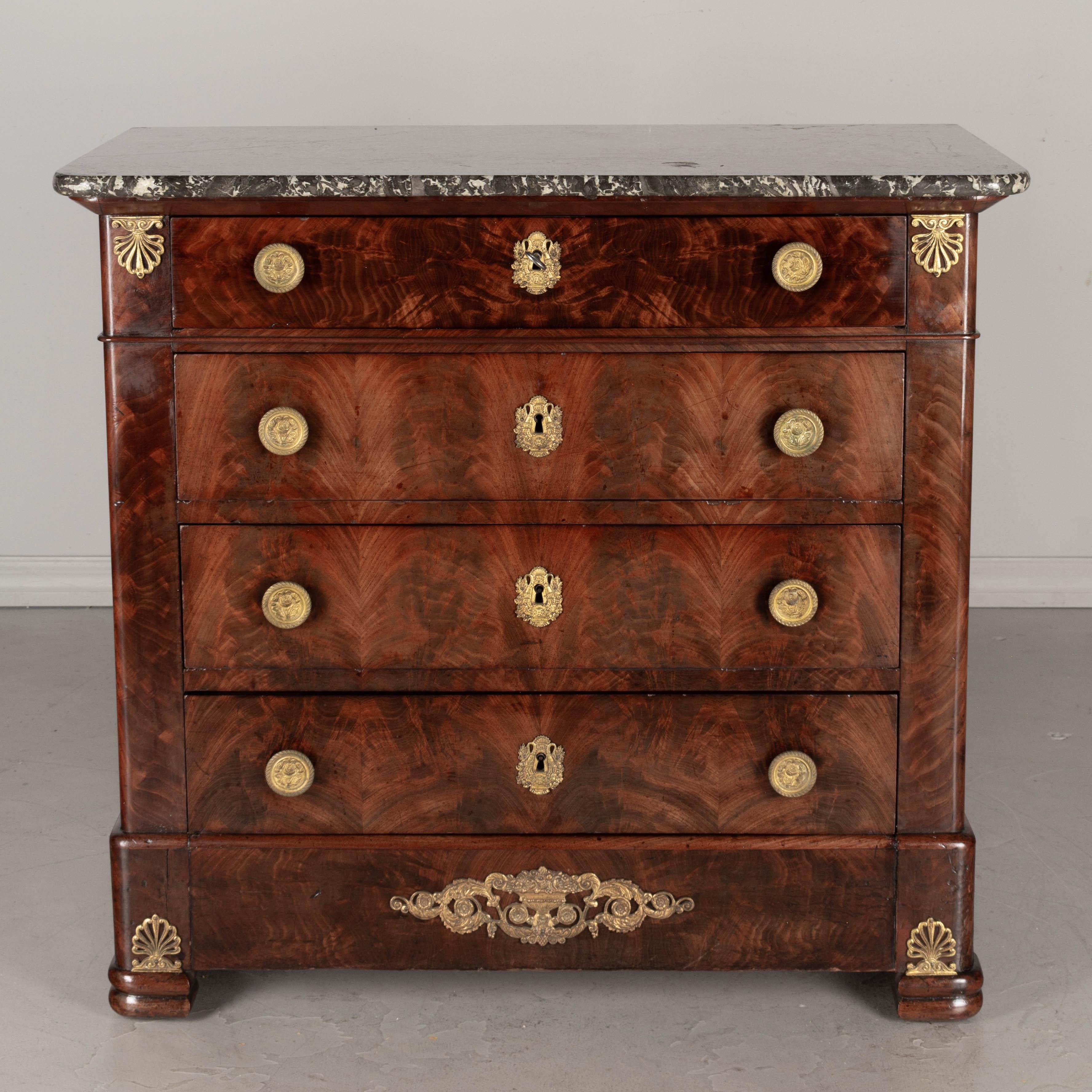 Cast 19th Century Louis Philippe Mahogany Commode For Sale