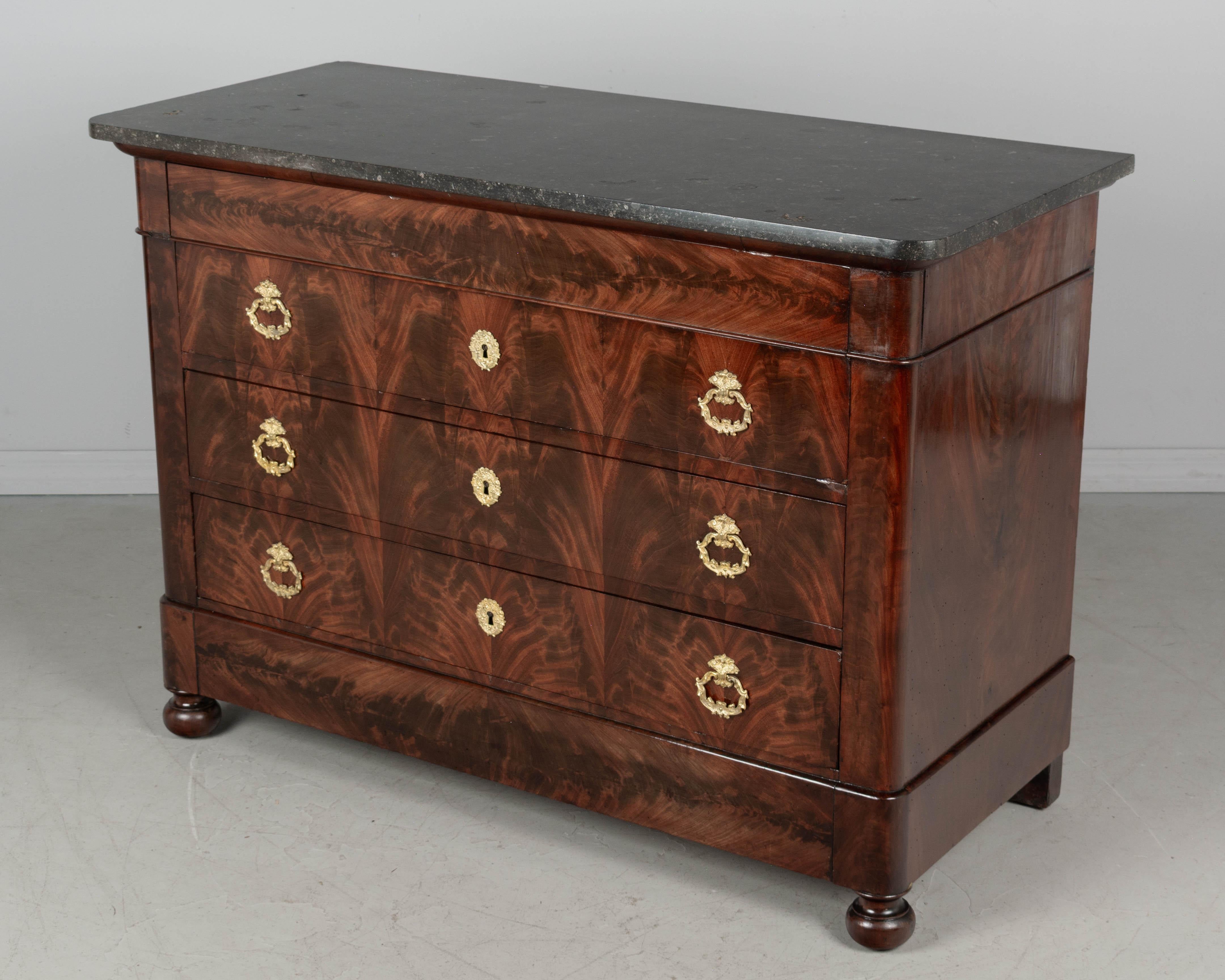 Cast 19th Century Louis Philippe Mahogany Commode For Sale