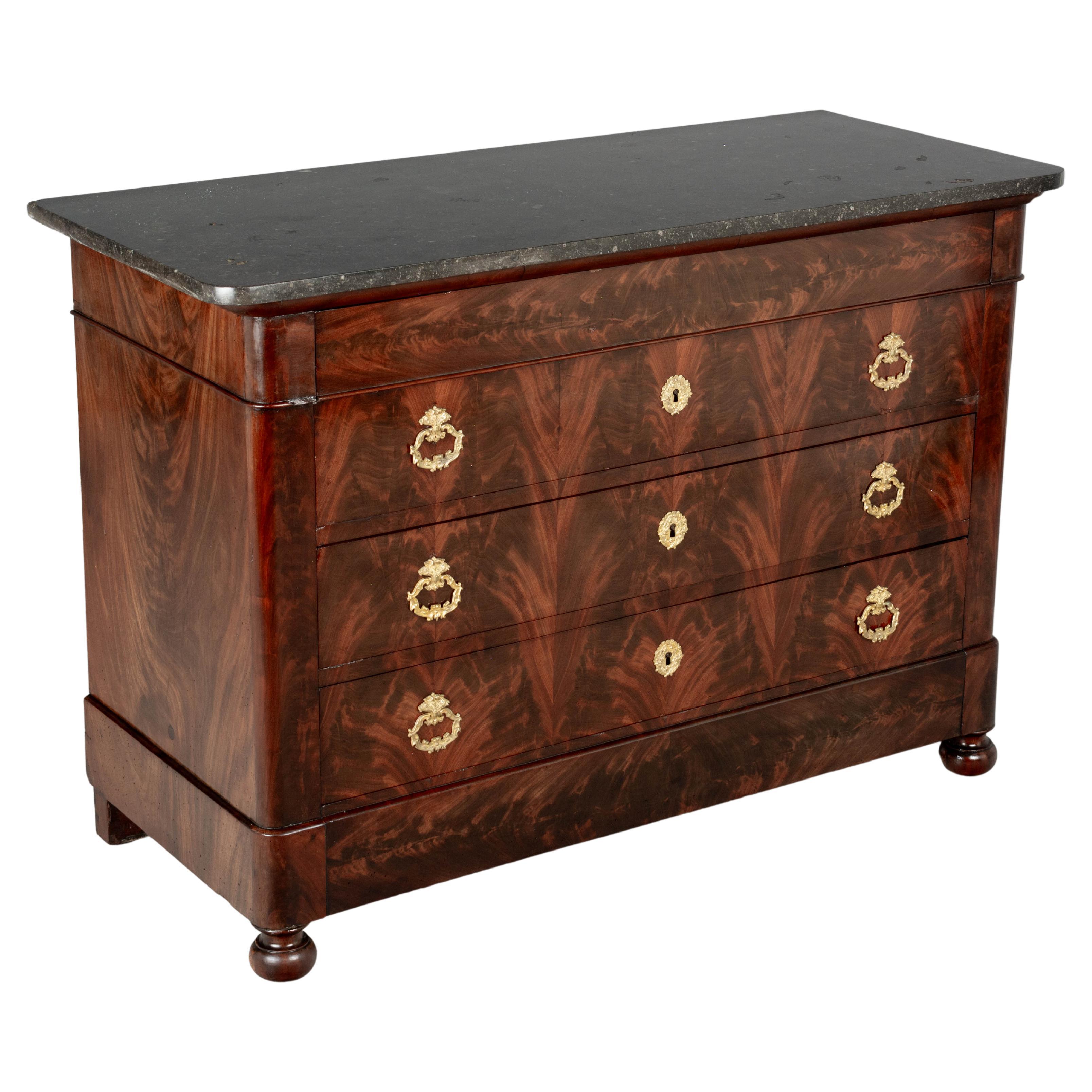 19th Century Louis Philippe Mahogany Commode For Sale