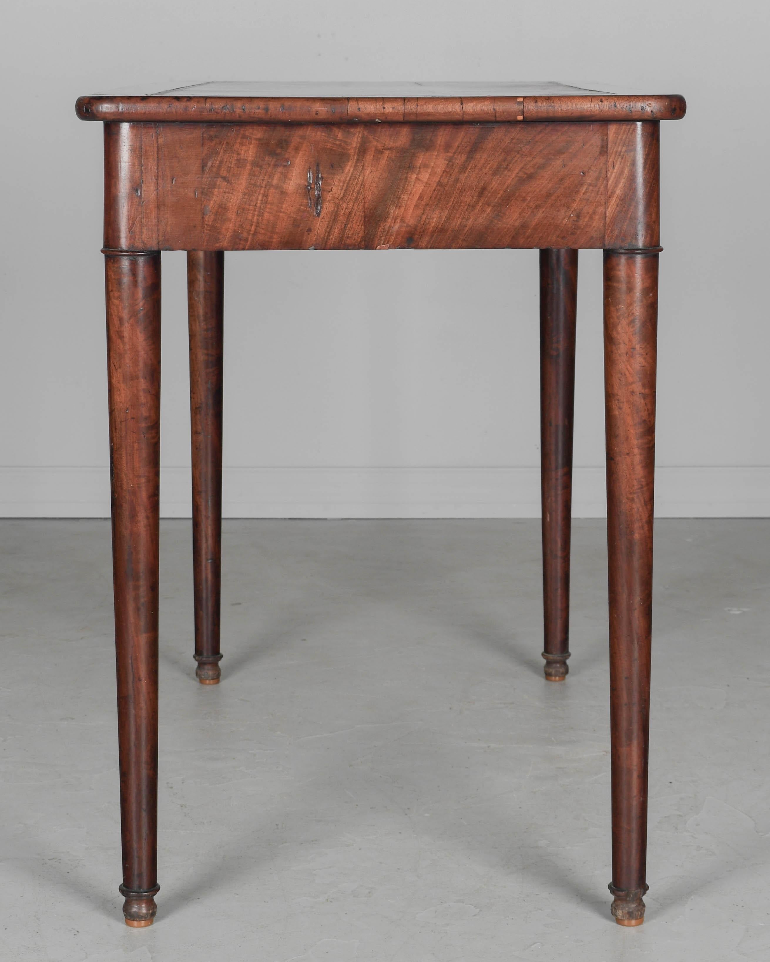 Brass 19th Century Louis Philippe Mahogany Desk