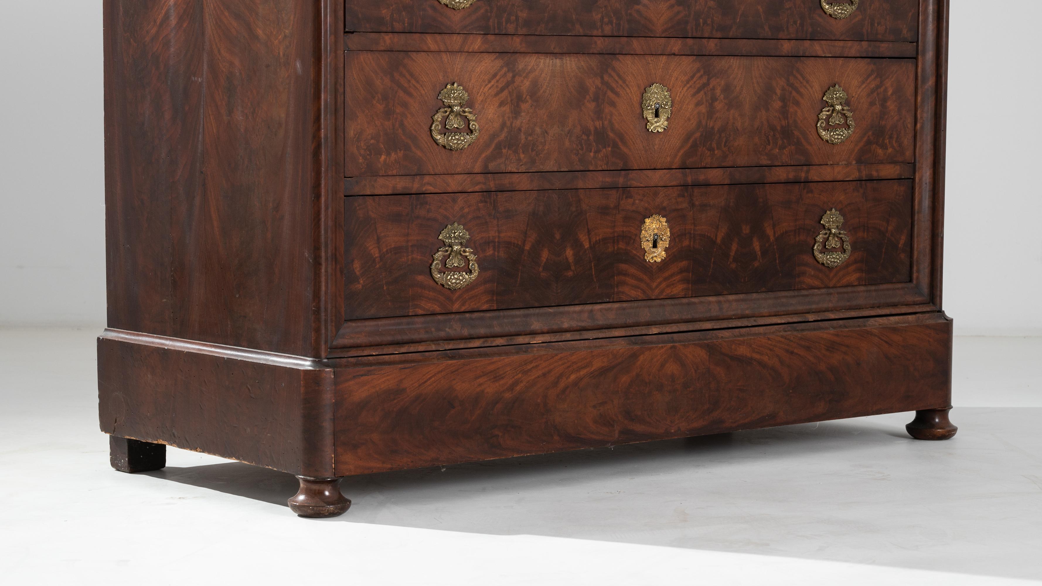 19th Century Louis Philippe Mahogany Drawer Chest with Marble Top 6