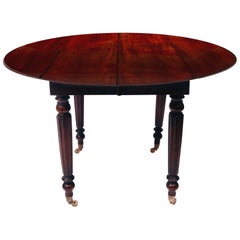 19th Century Louis Philippe Mahogany Round Drop Leaf Table
