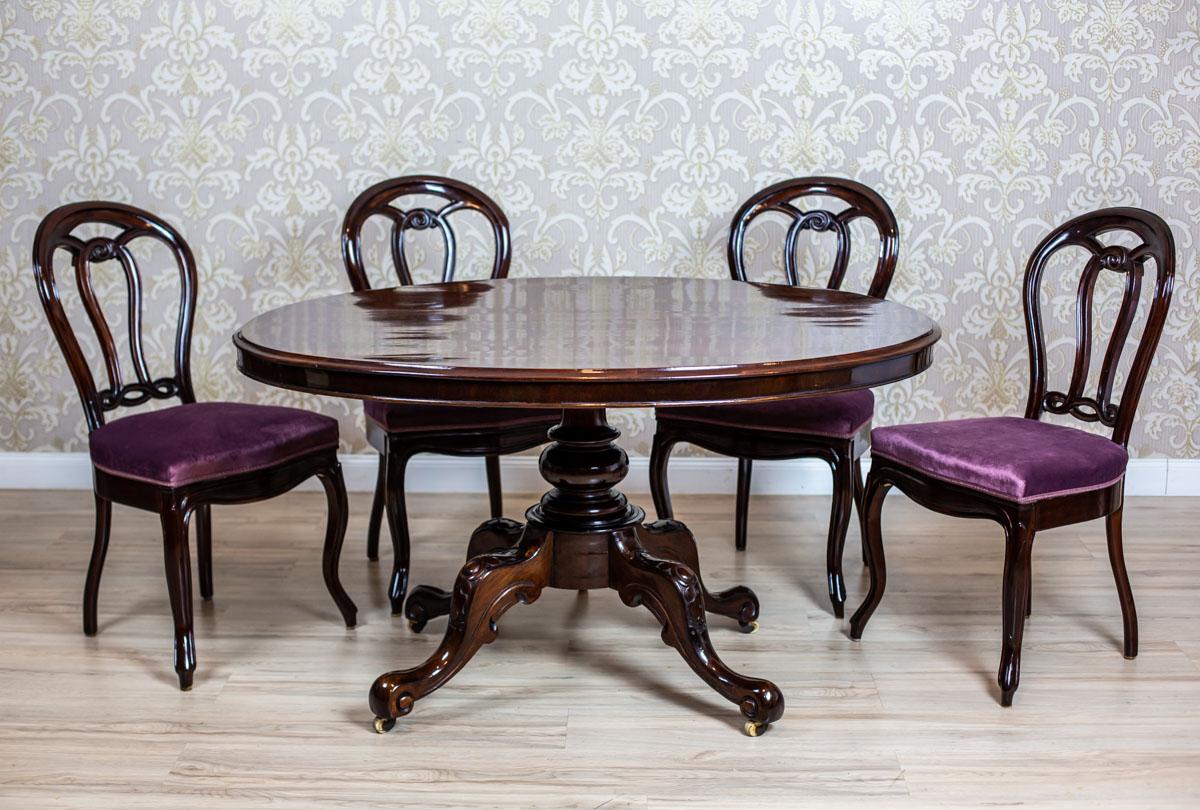 19th Century Louis Philippe Mahogany Table with Chairs 9