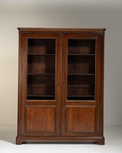 19th Century Louis Philippe Mahogany Vitrine, French Antique, 90\"