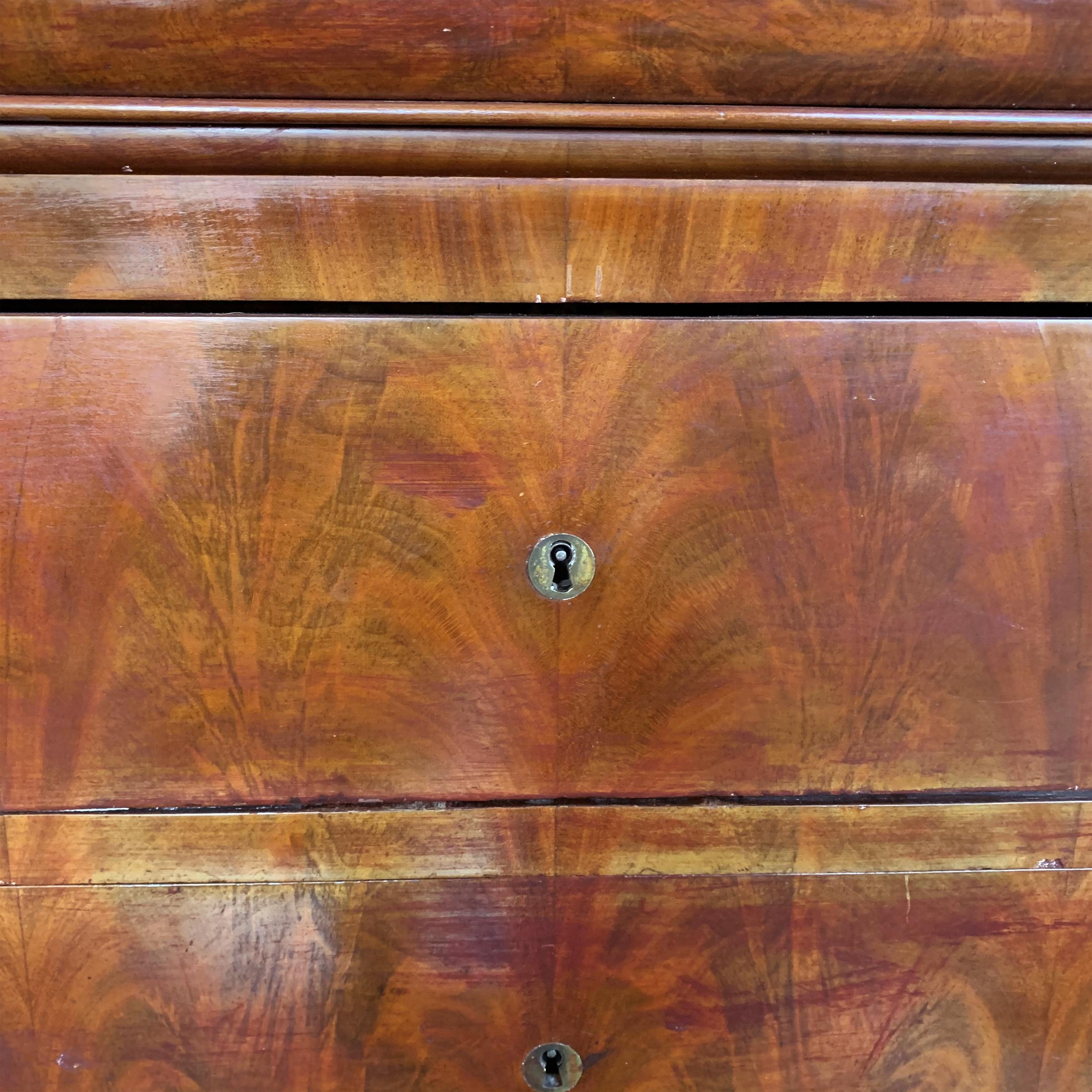 19th Century French Louis Philippe Marble-Top Chest of Drawers 6