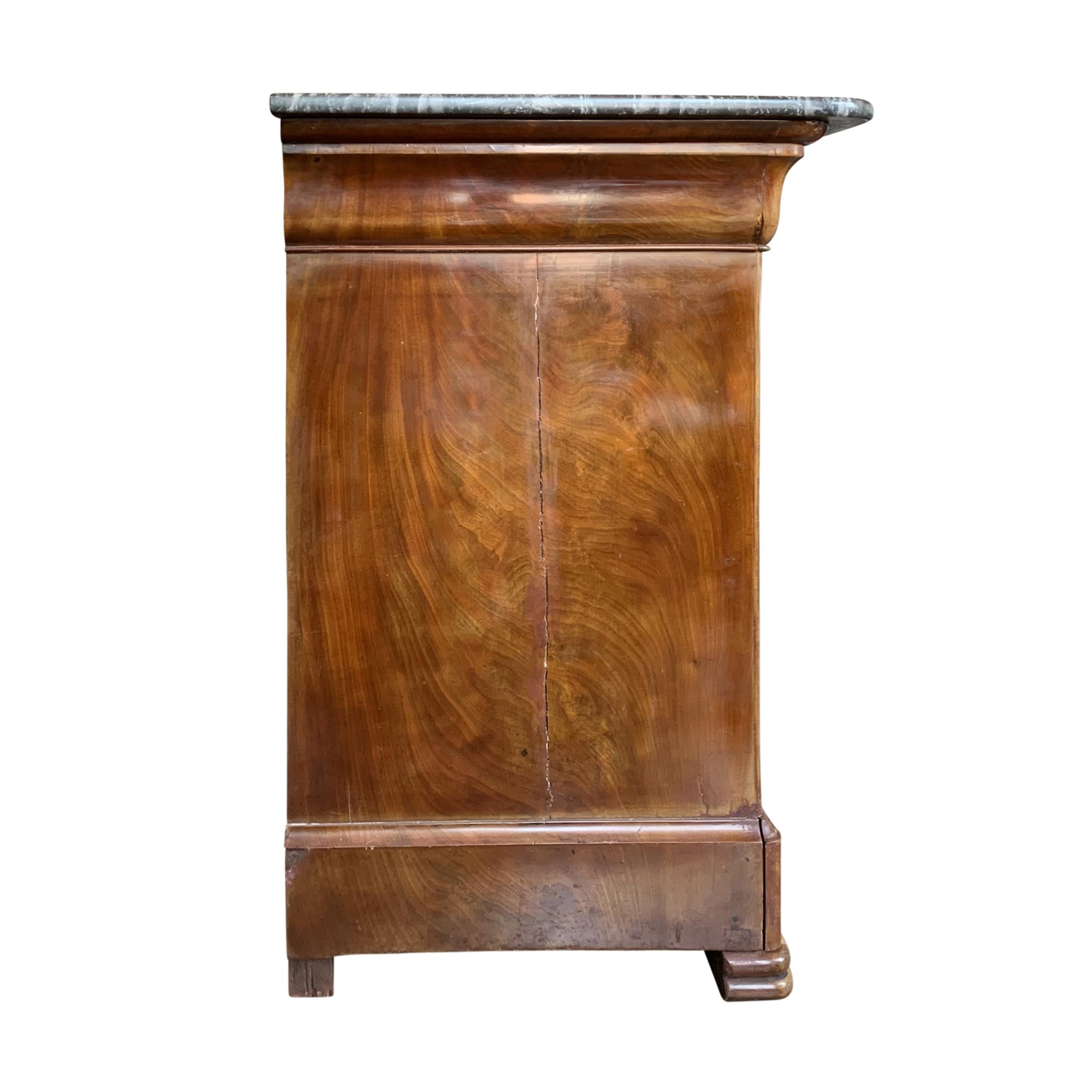 19th Century French Louis Philippe Marble-Top Chest of Drawers 4