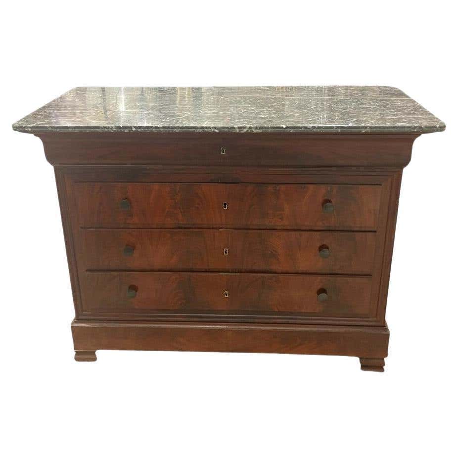 19th Century Louis Philippe Marble Top Commode For Sale at 1stDibs
