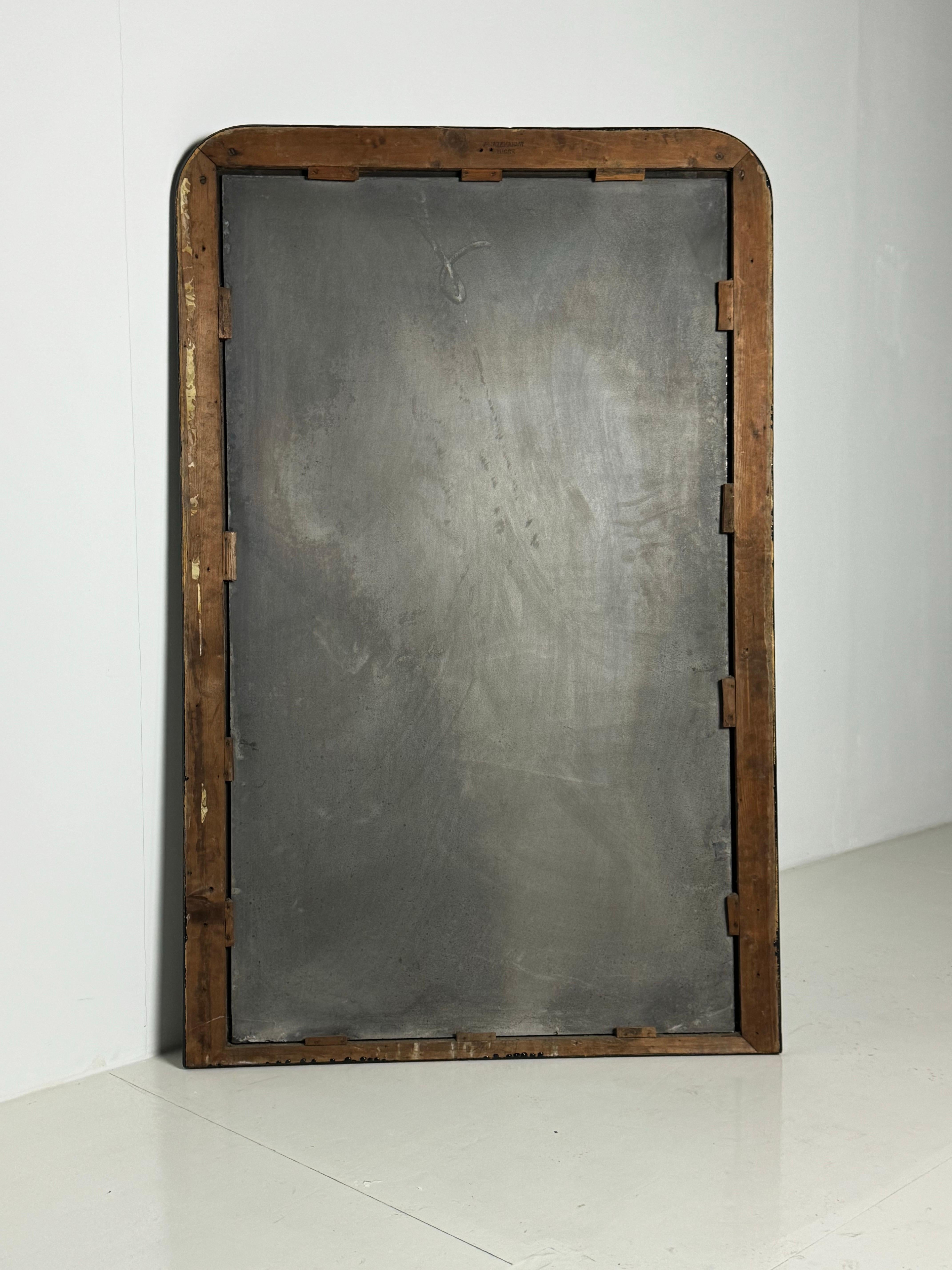 Specchio Louis Philippe del XIX secolo dipinto di nero in vendita 2