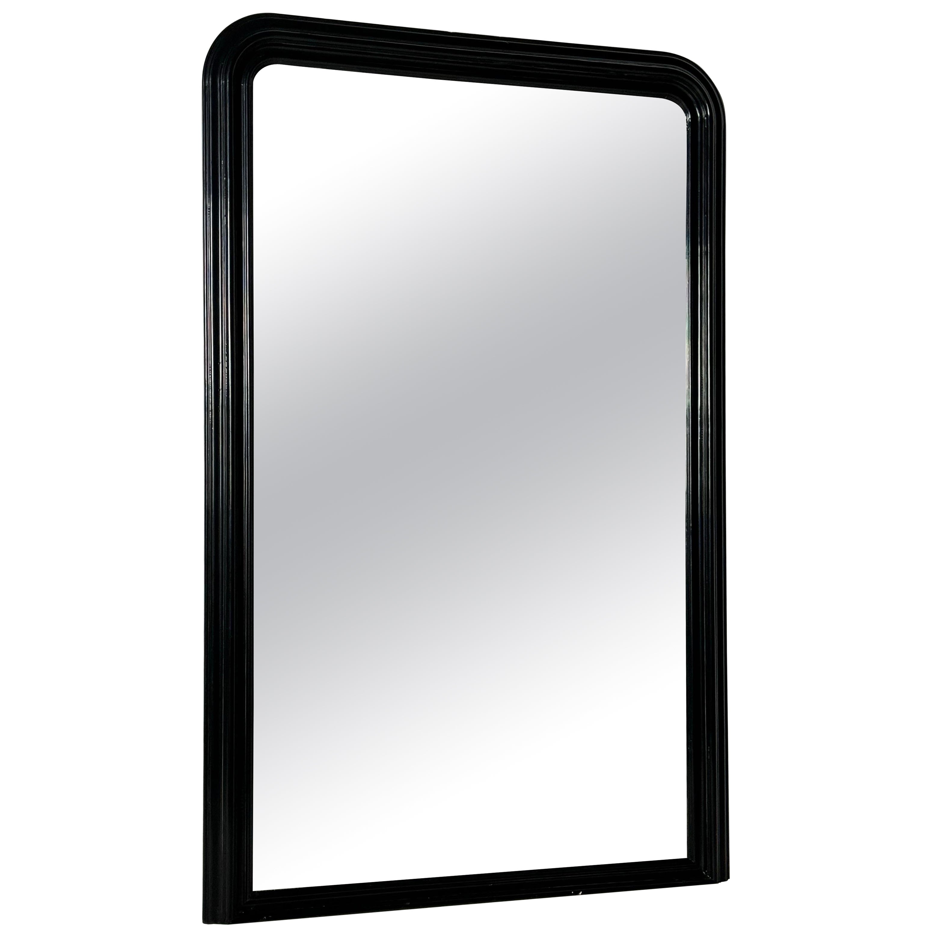 19th Century Louis Philippe Mirror black painted